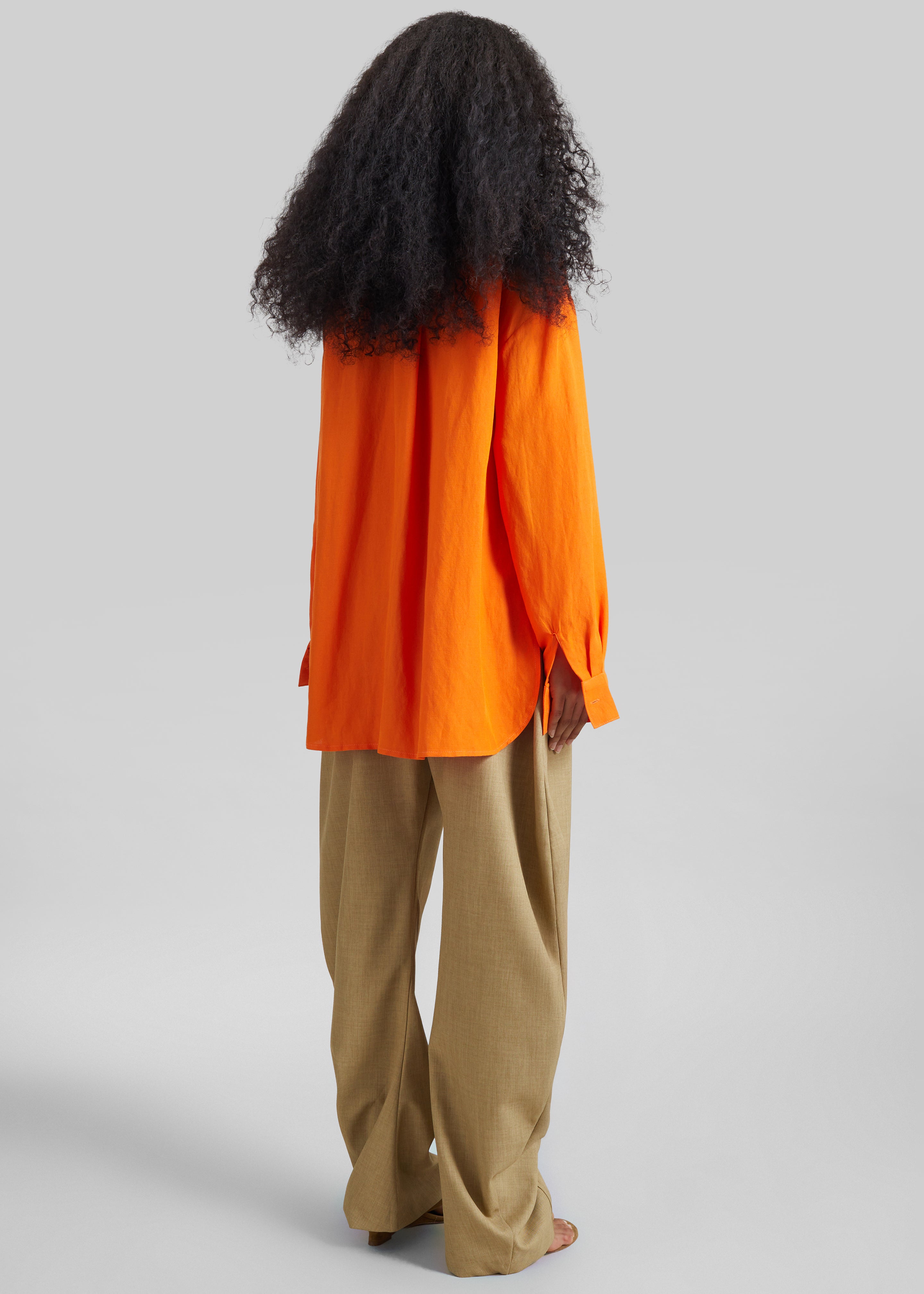 Miery Linen Oversized Shirt - Orange - 7