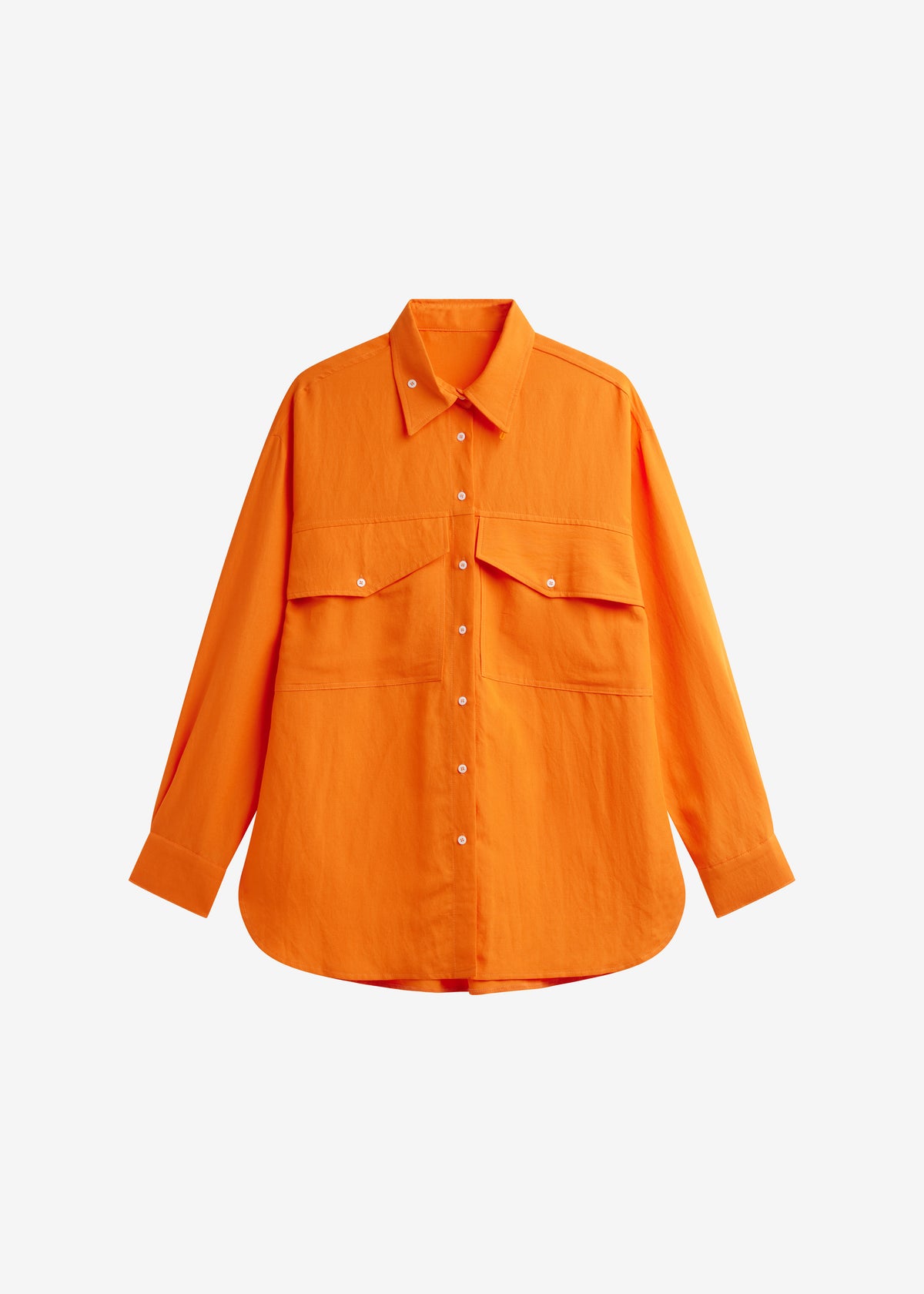 Miery Linen Oversized Shirt - Orange - 8