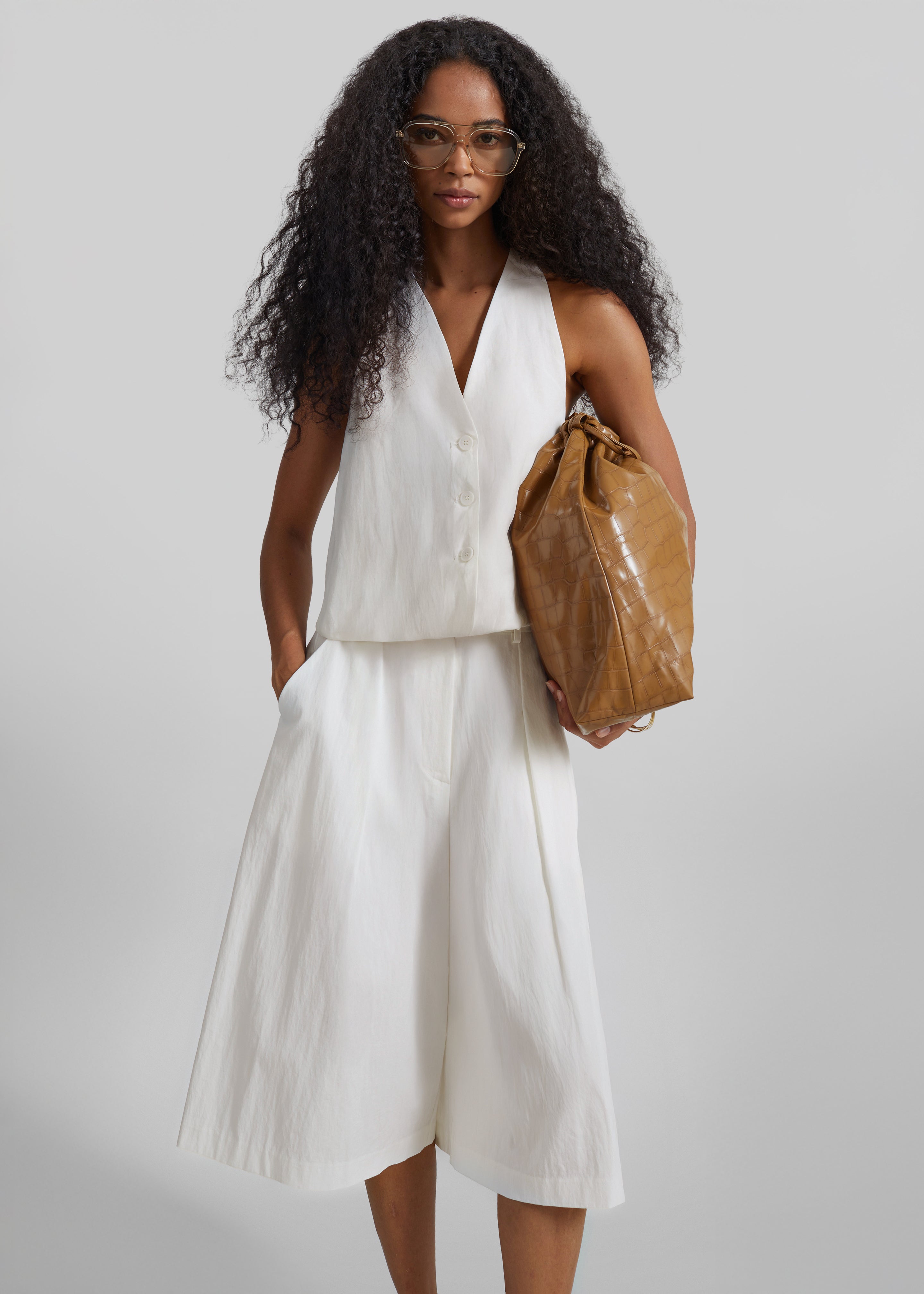 Miglia Linen Trapeze Vest - Ivory – The Frankie Shop