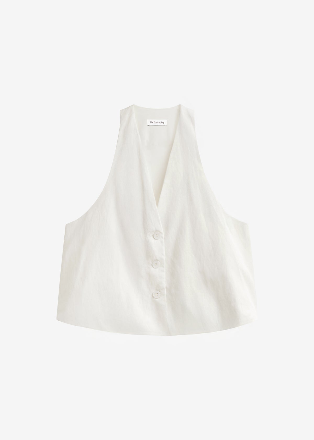 Miglia Linen Trapeze Vest - Ivory - 8