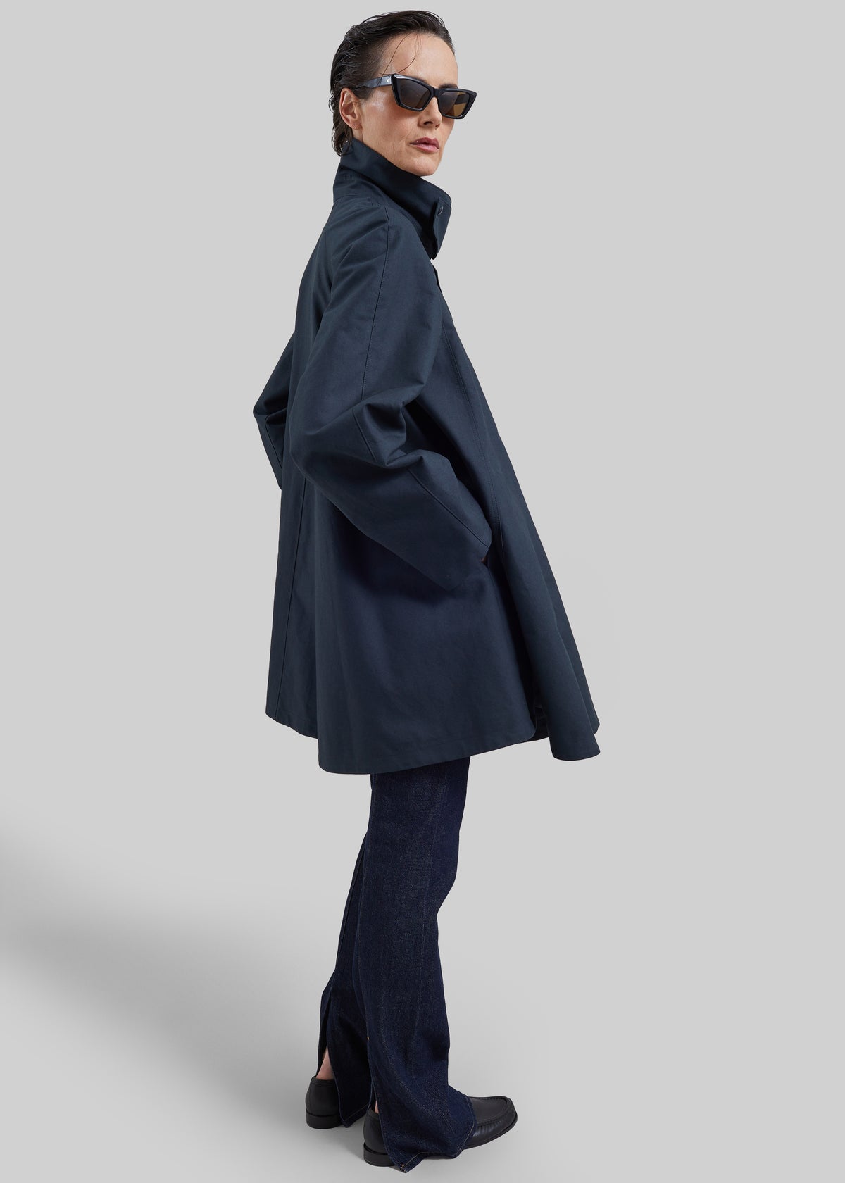 Rudy Trapeze Trench Coat - Charcoal
