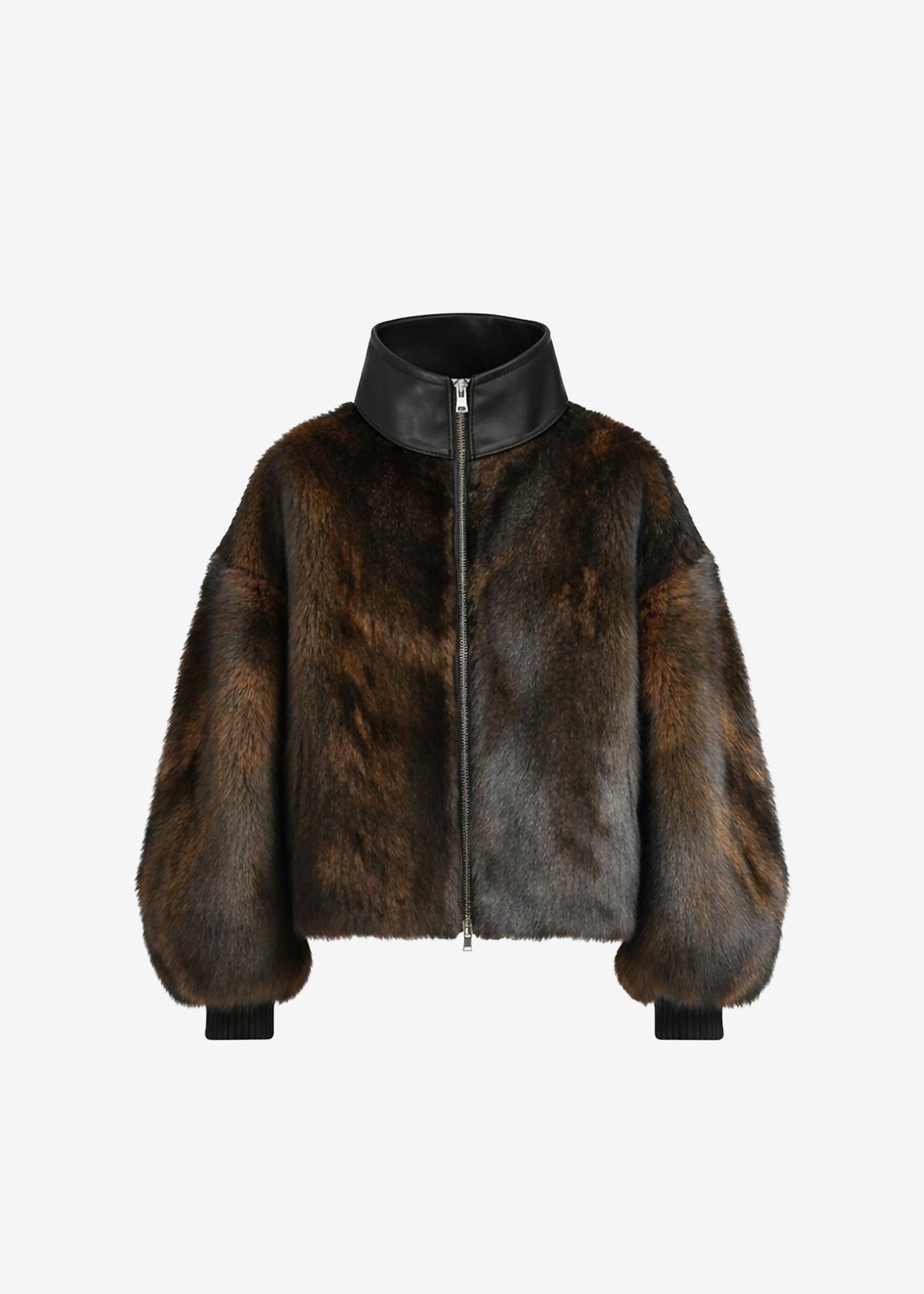Milano Fur Bomber Jacket - Dark Brown