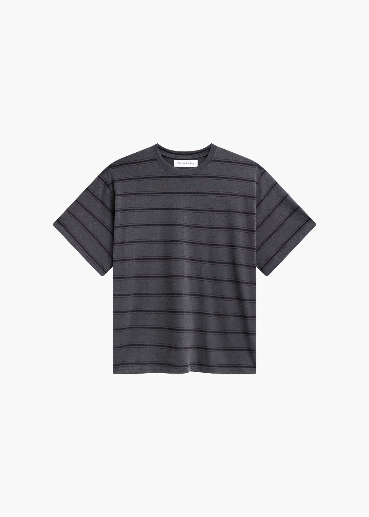 Milau Oversized T-Shirt - Charcoal Multi Stripe