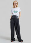 Milena Chevron Tailored Trousers - Black