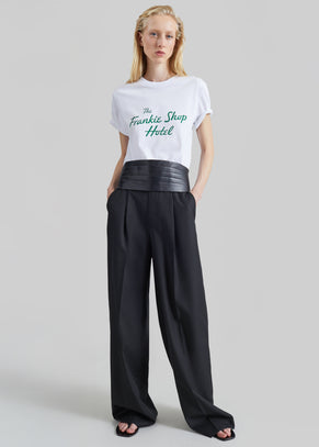 Milena Chevron Tailored Trousers - Black
