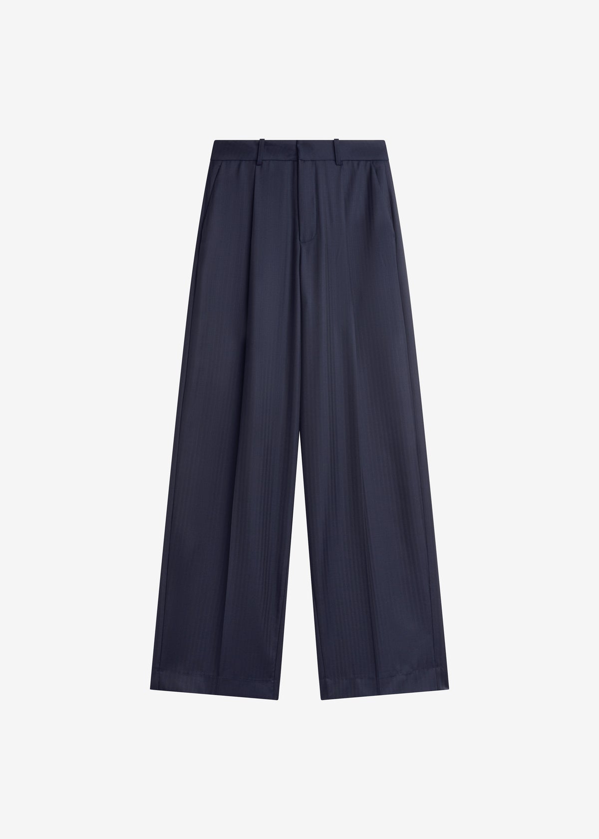 Milena Chevron Tailored Trousers - Dark Navy