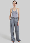 Milena Chevron Tailored Trousers - Grey