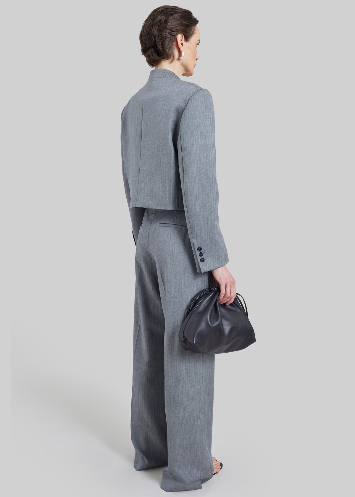 Milena Chevron Tailored Trousers - Grey
