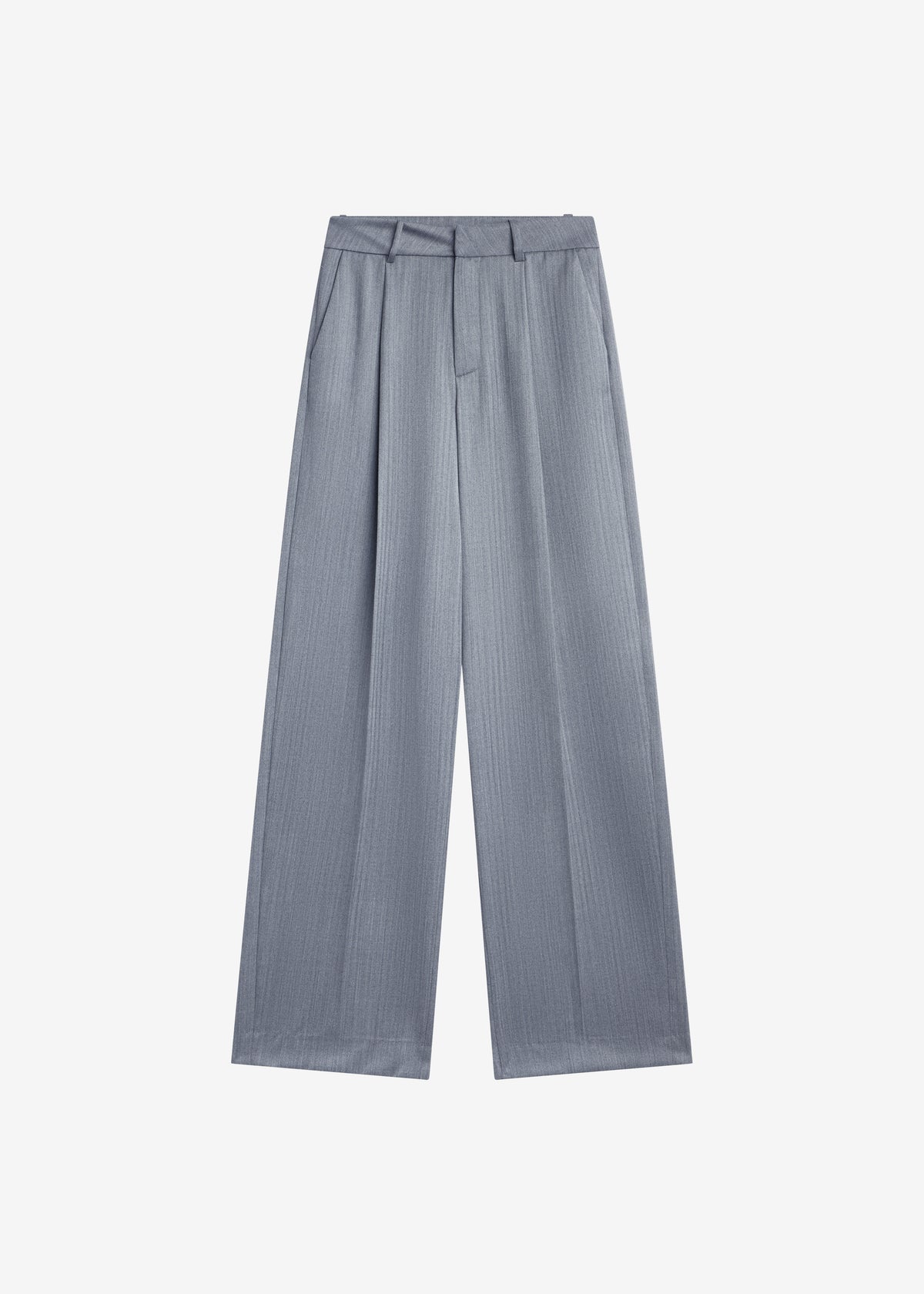 Milena Chevron Tailored Trousers - Grey