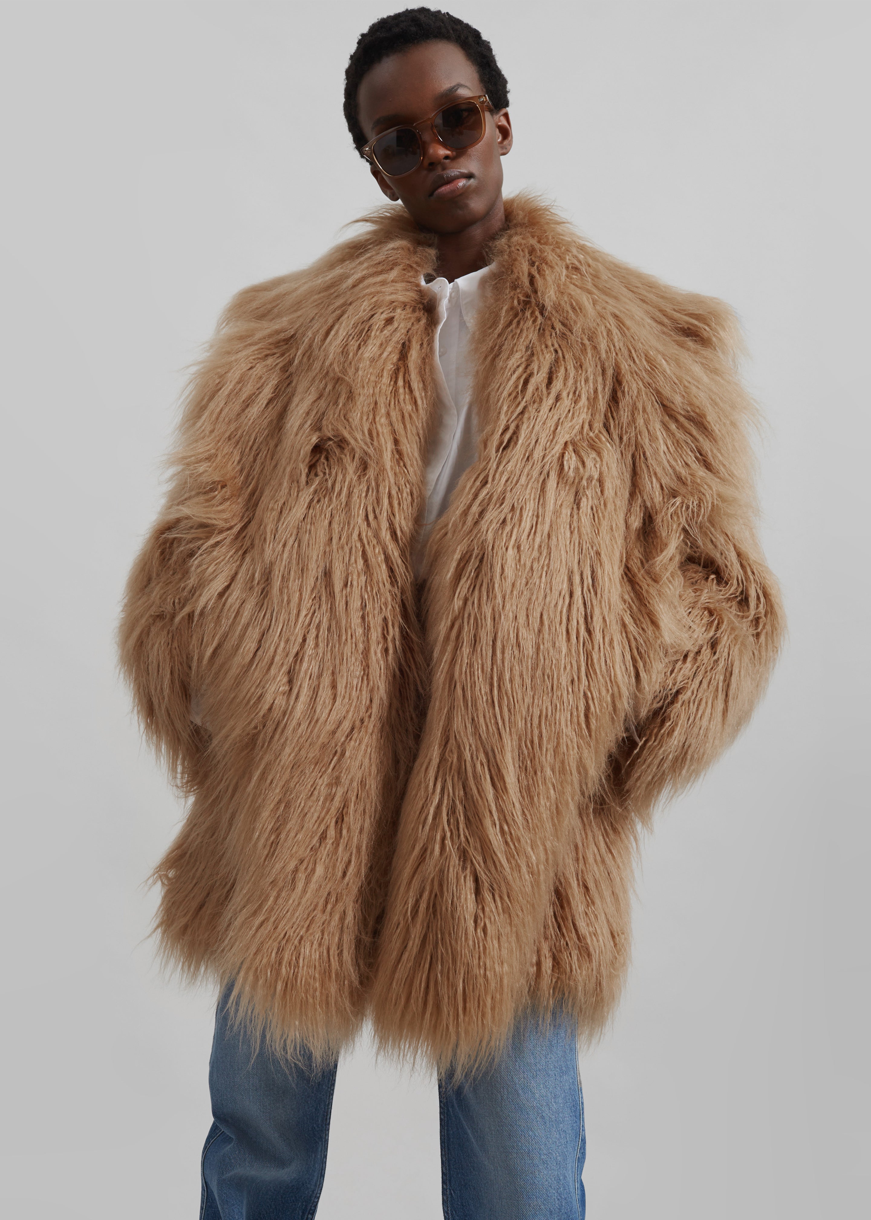 Miley Faux Fur Jacket - Camel – The Frankie Shop