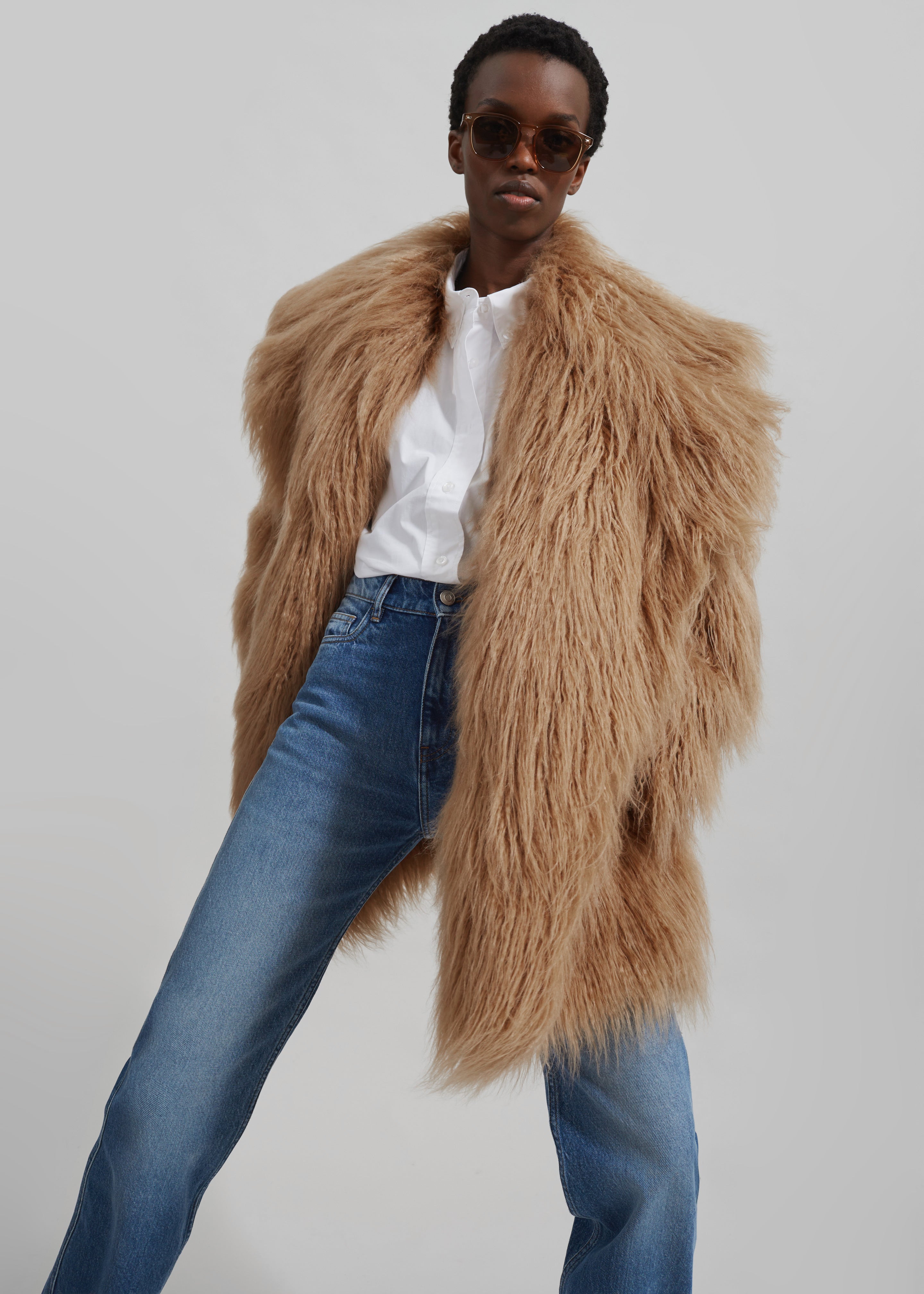 Miley Faux Fur Jacket Camel