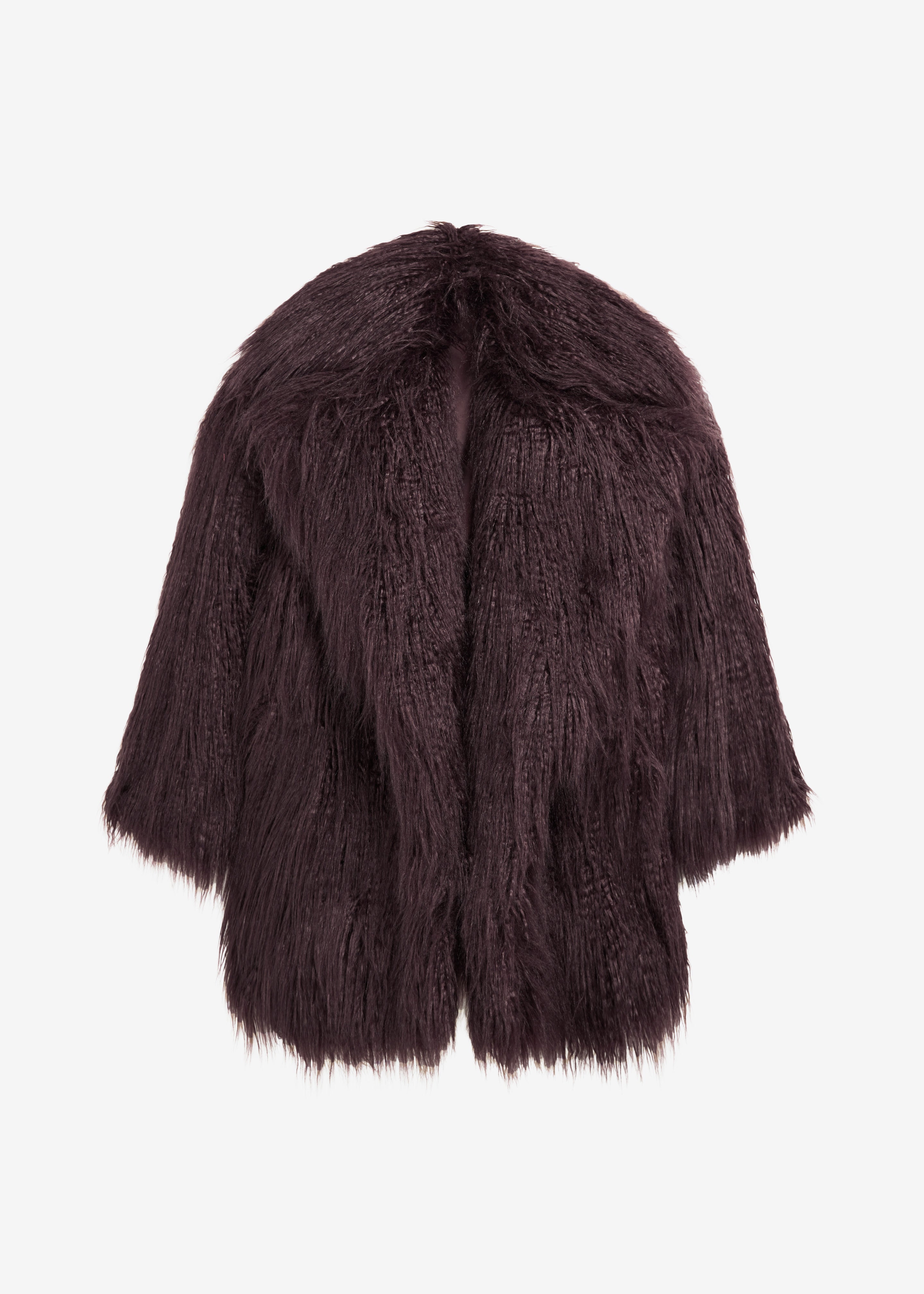 Miley Faux Fur Jacket - Dark Plum - 11