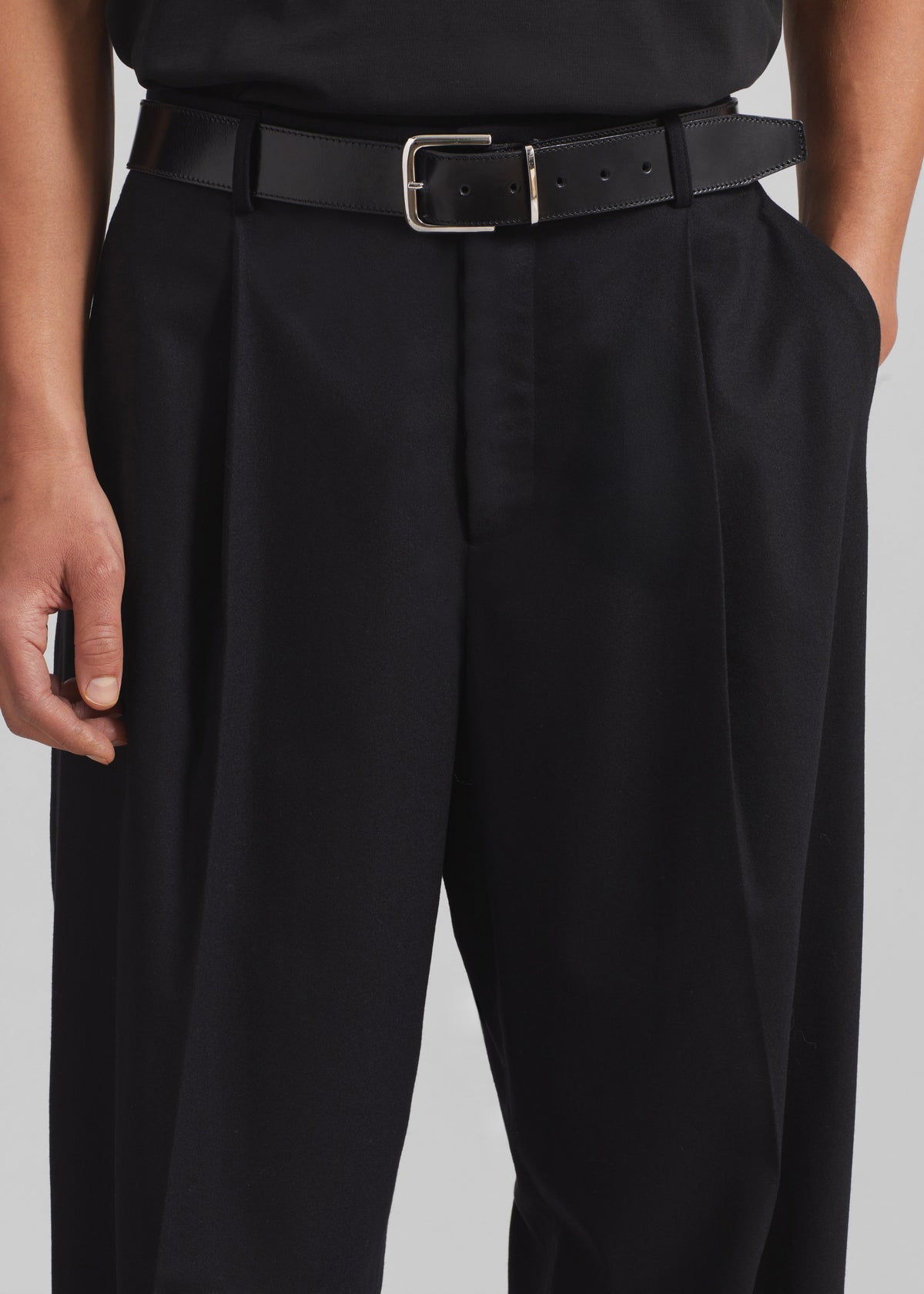 Milton Flannel Trousers - Black - 3