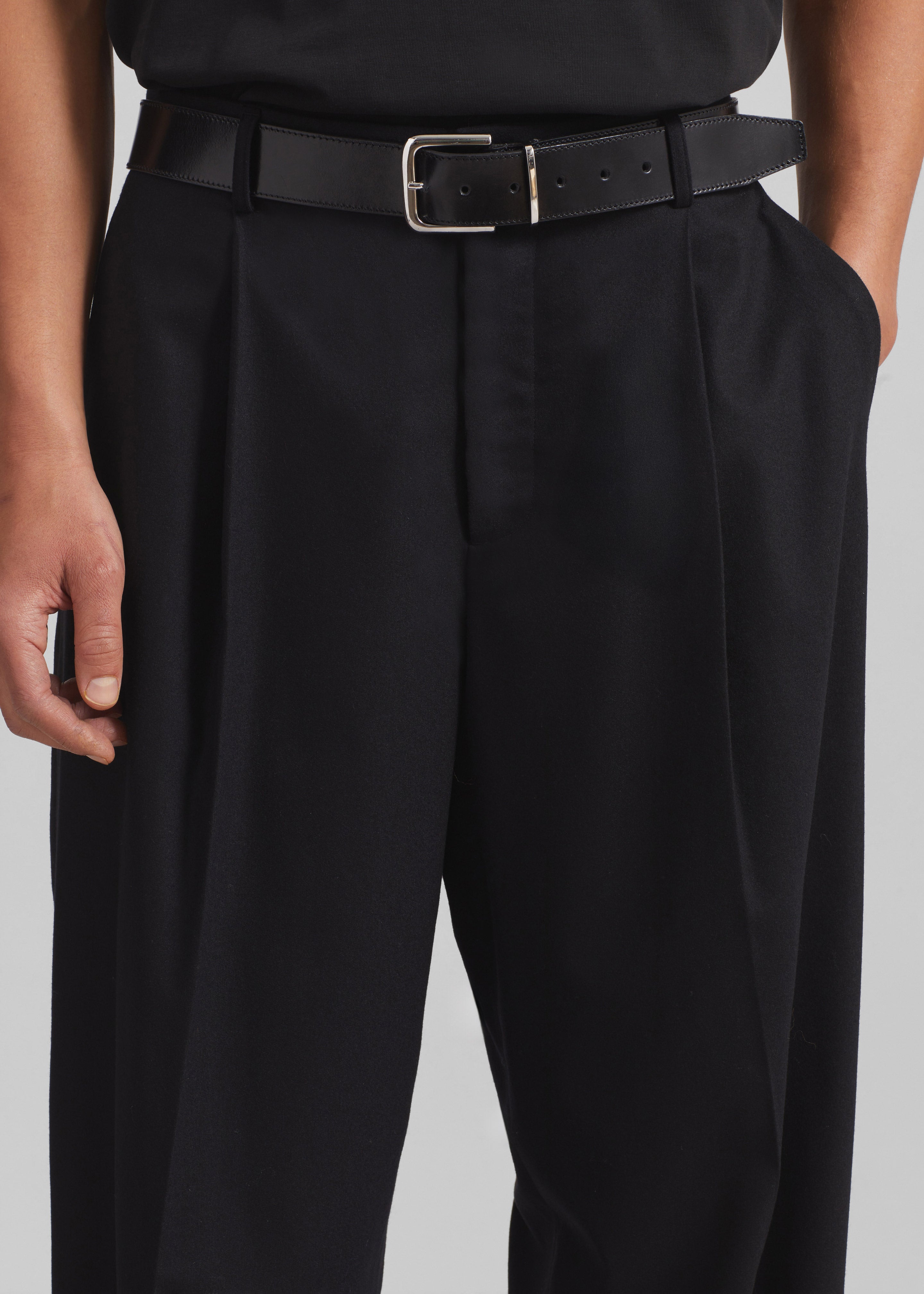 Milton Flannel Trousers - Black - 3