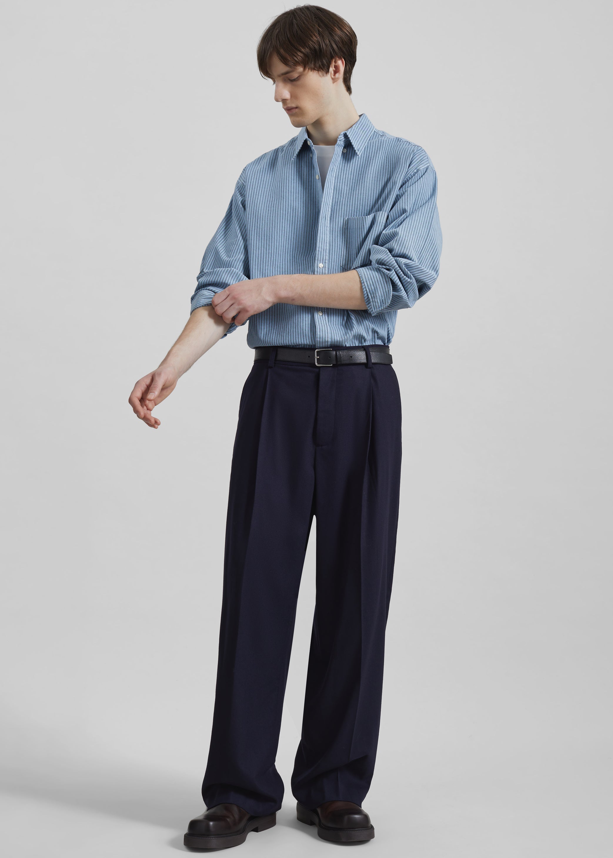 Shop the look image for Milton Flannel Trousers - Navy