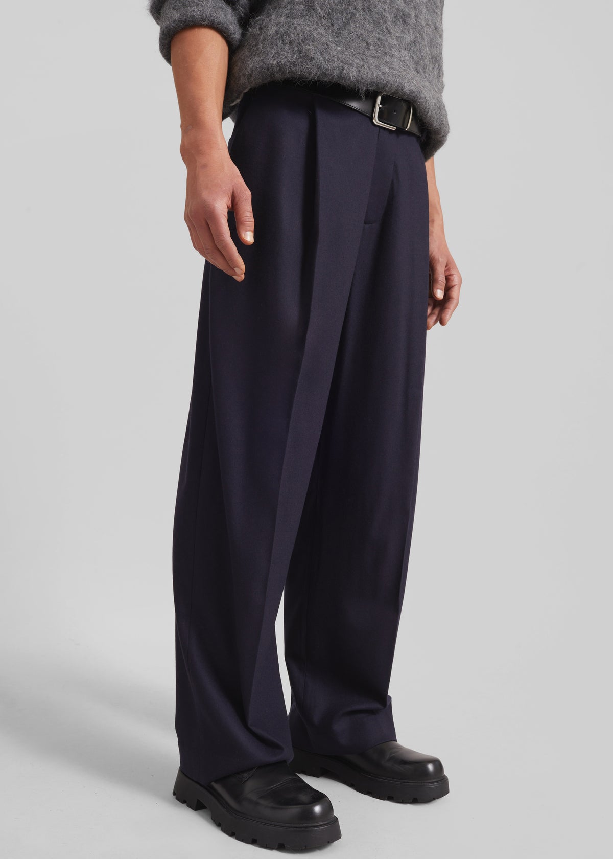 Milton Flannel Trousers - Navy - 1