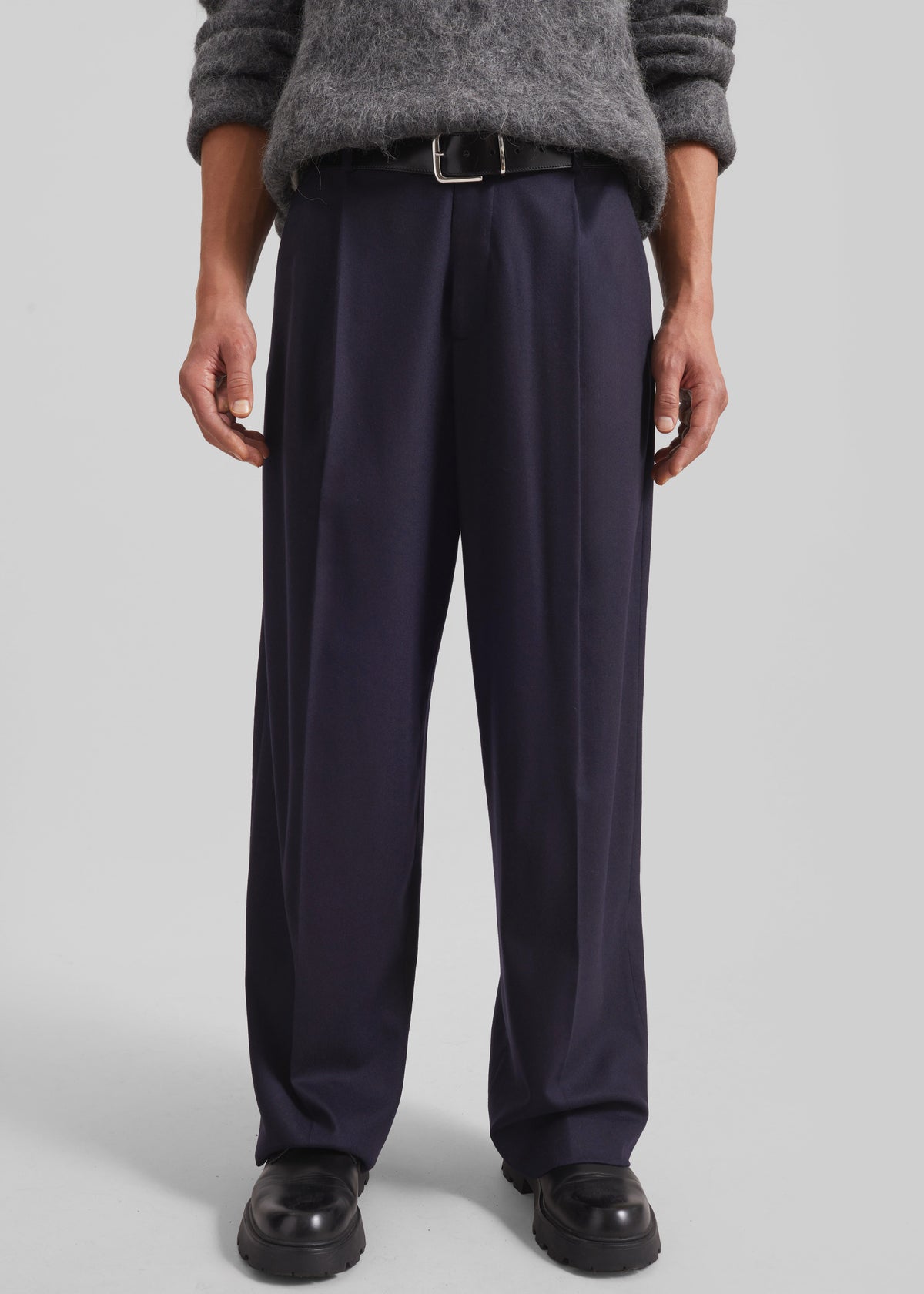 Milton Flannel Trousers - Navy - 4