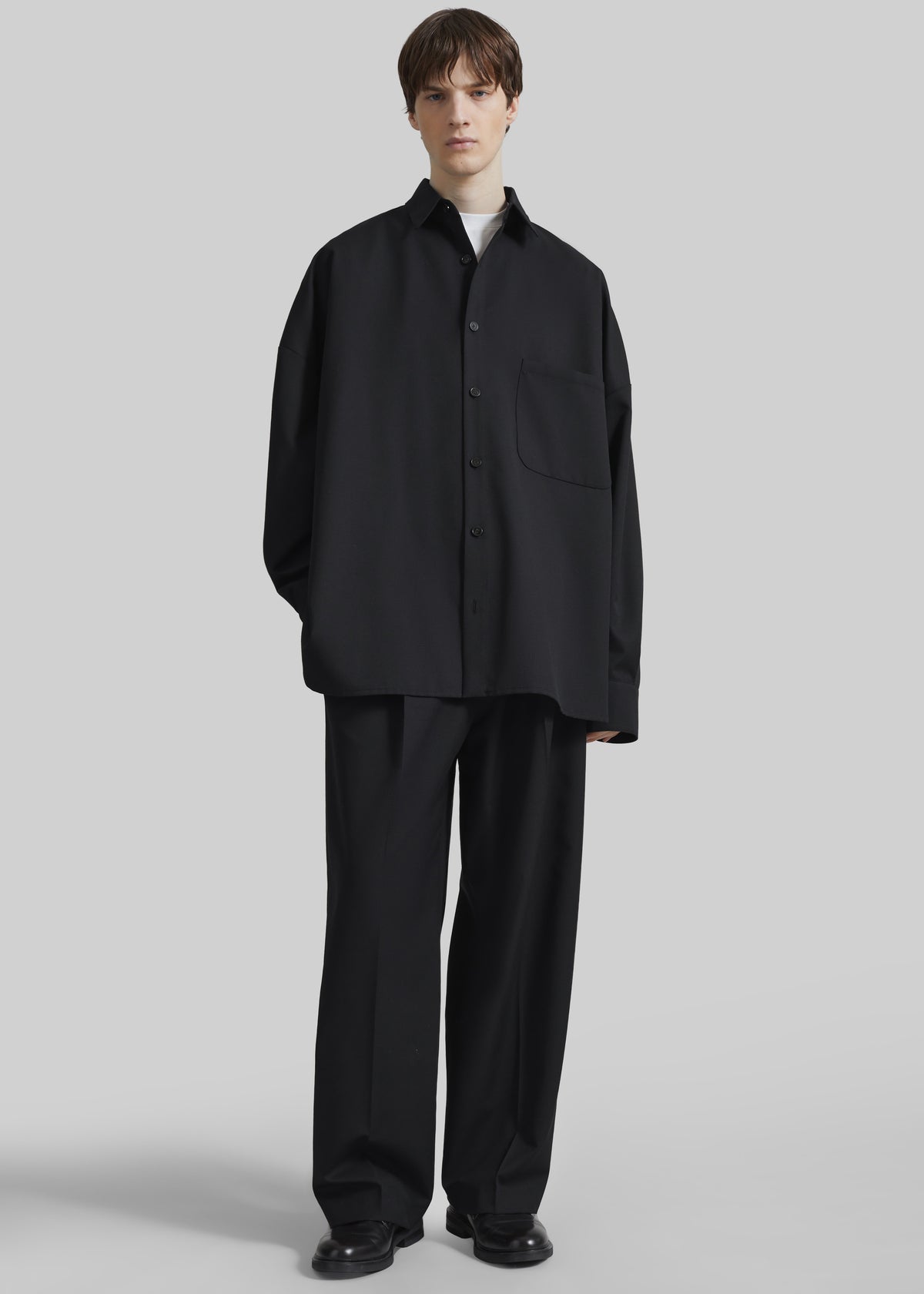 Milton Wool-Blend Shirt - Black - 5