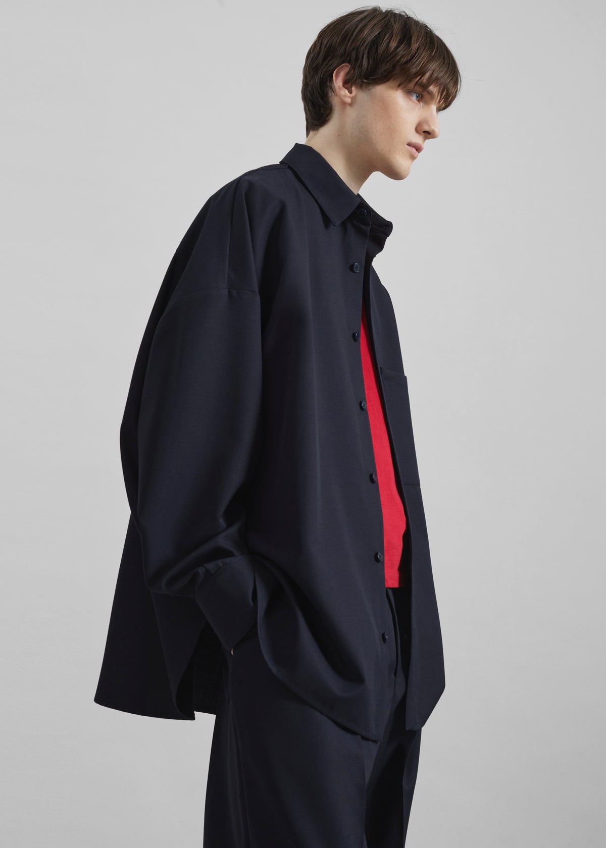 Milton Wool-Blend Shirt - Dark Navy - 2