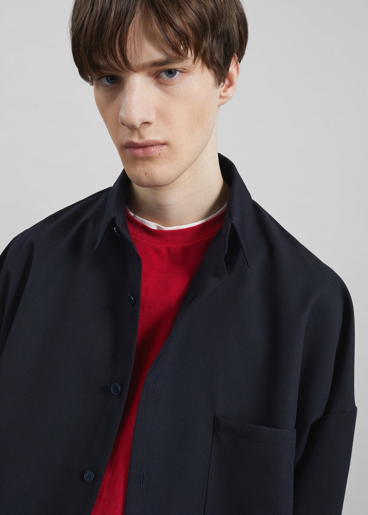 Milton Wool-Blend Shirt - Dark Navy - 3