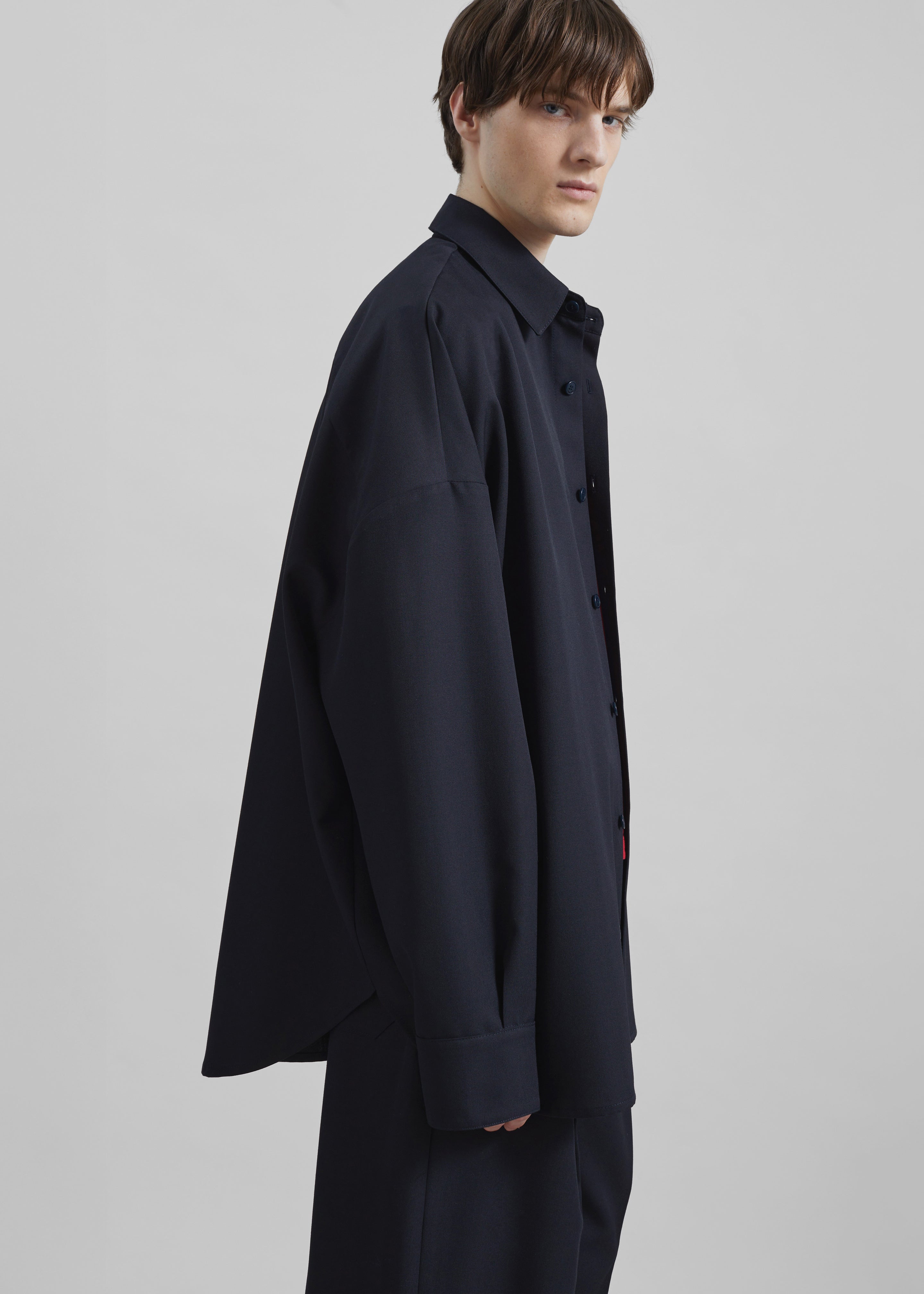 Milton Wool-Blend Shirt - Dark Navy - 5