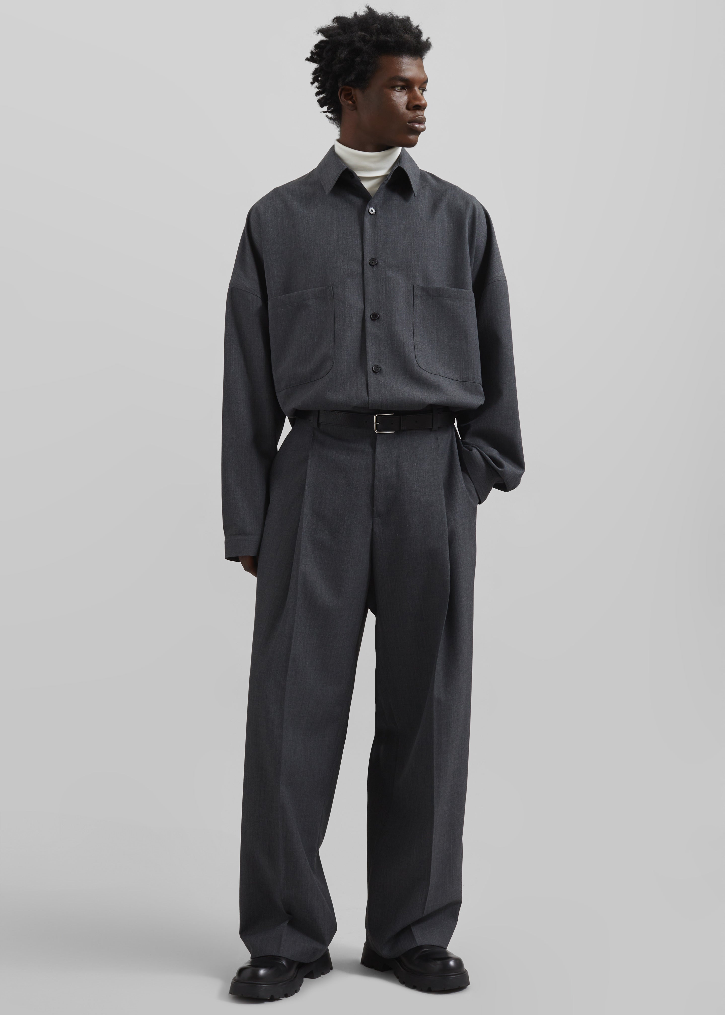 最終値下 LES SIX WOOL MELTON TROUSERS 2022AW Milton Wool-Blend Trousers - Dark Grey – The Frankie Shop