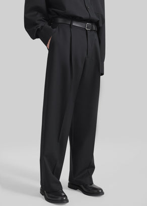Milton Wool-Blend Trousers - Black
