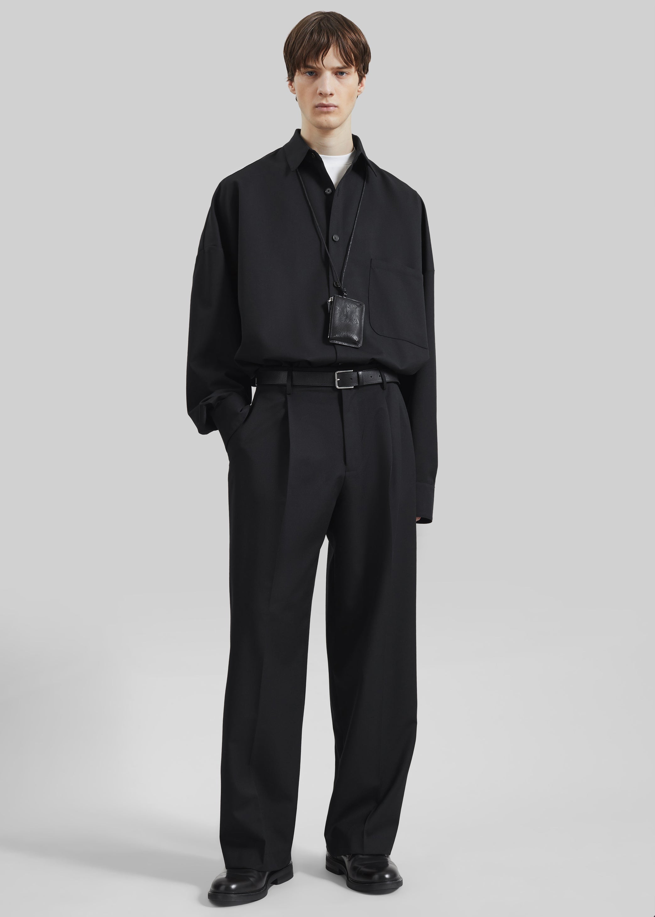 Shop the look image for Milton Wool-Blend Trousers - Black