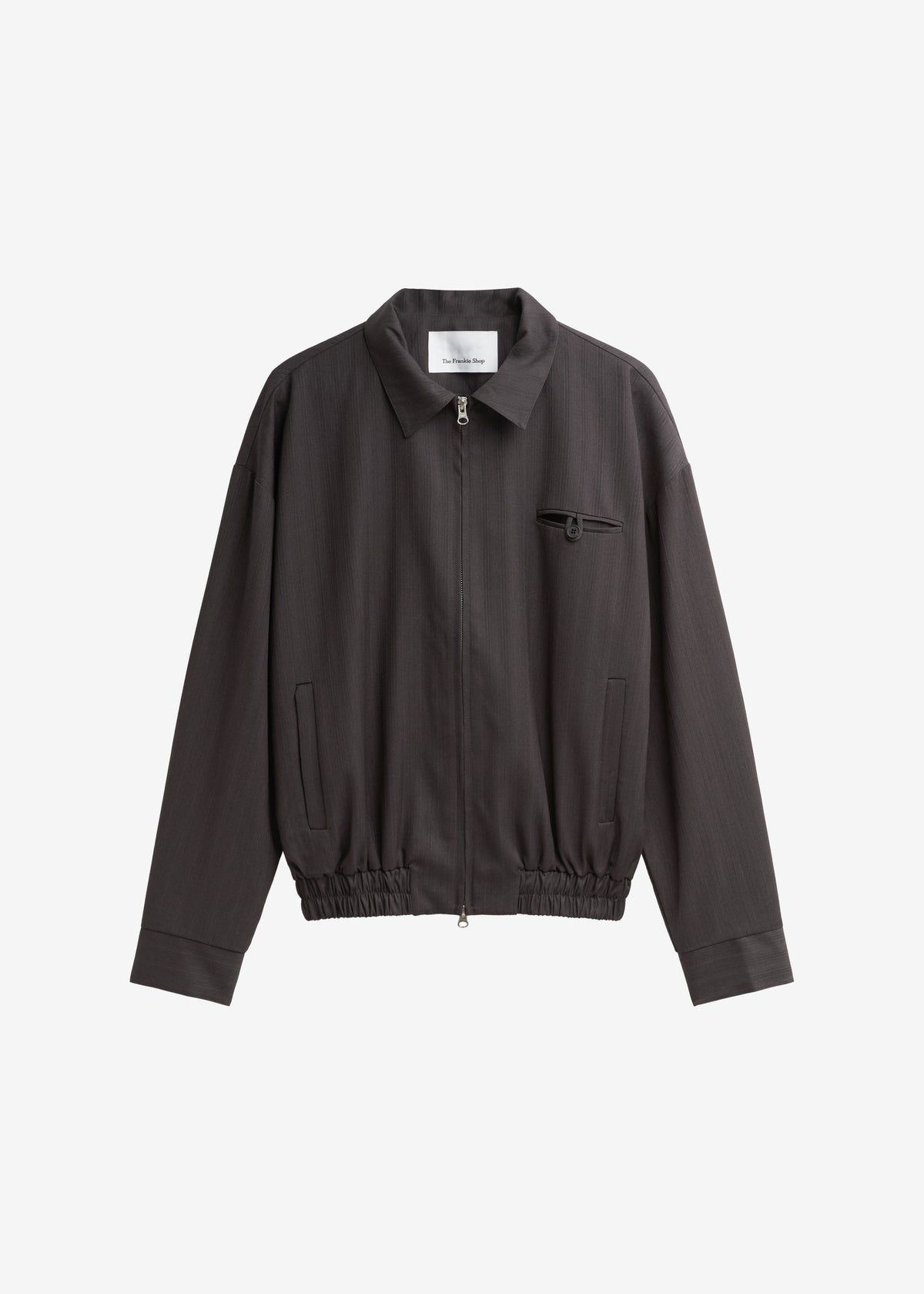 Minori Blouson Jacket - Charcoal/White Pinstripe - 12