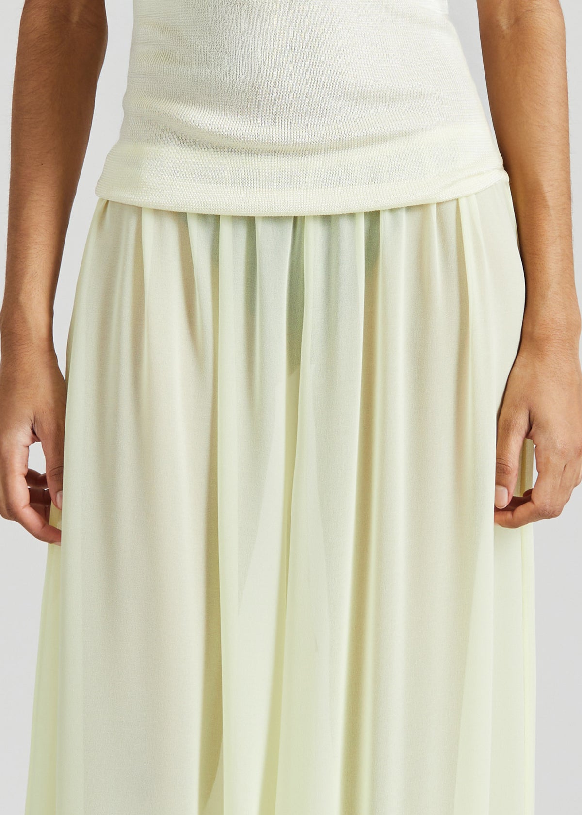 Mio Sheer Balloon Pants - Pale Yellow - 6