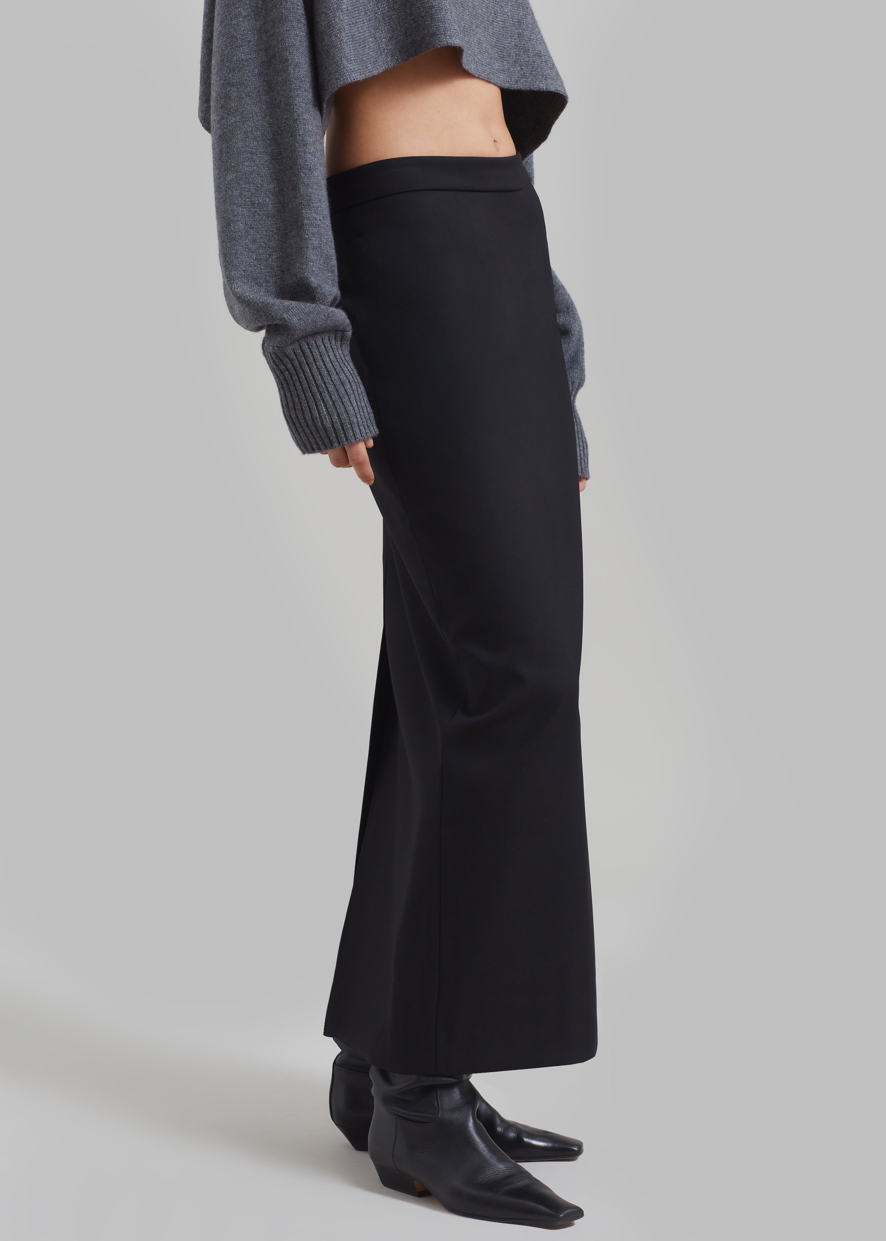 Miranda Long Pencil Skirt - Black - 5