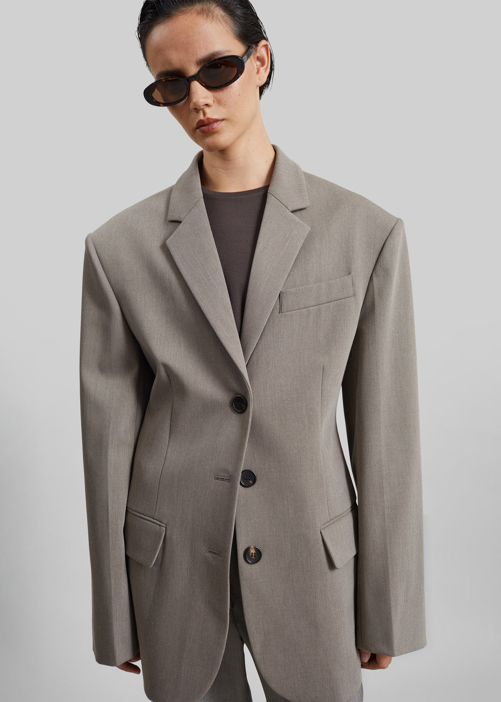 Mirbel Cinched Blazer - Taupe - 1