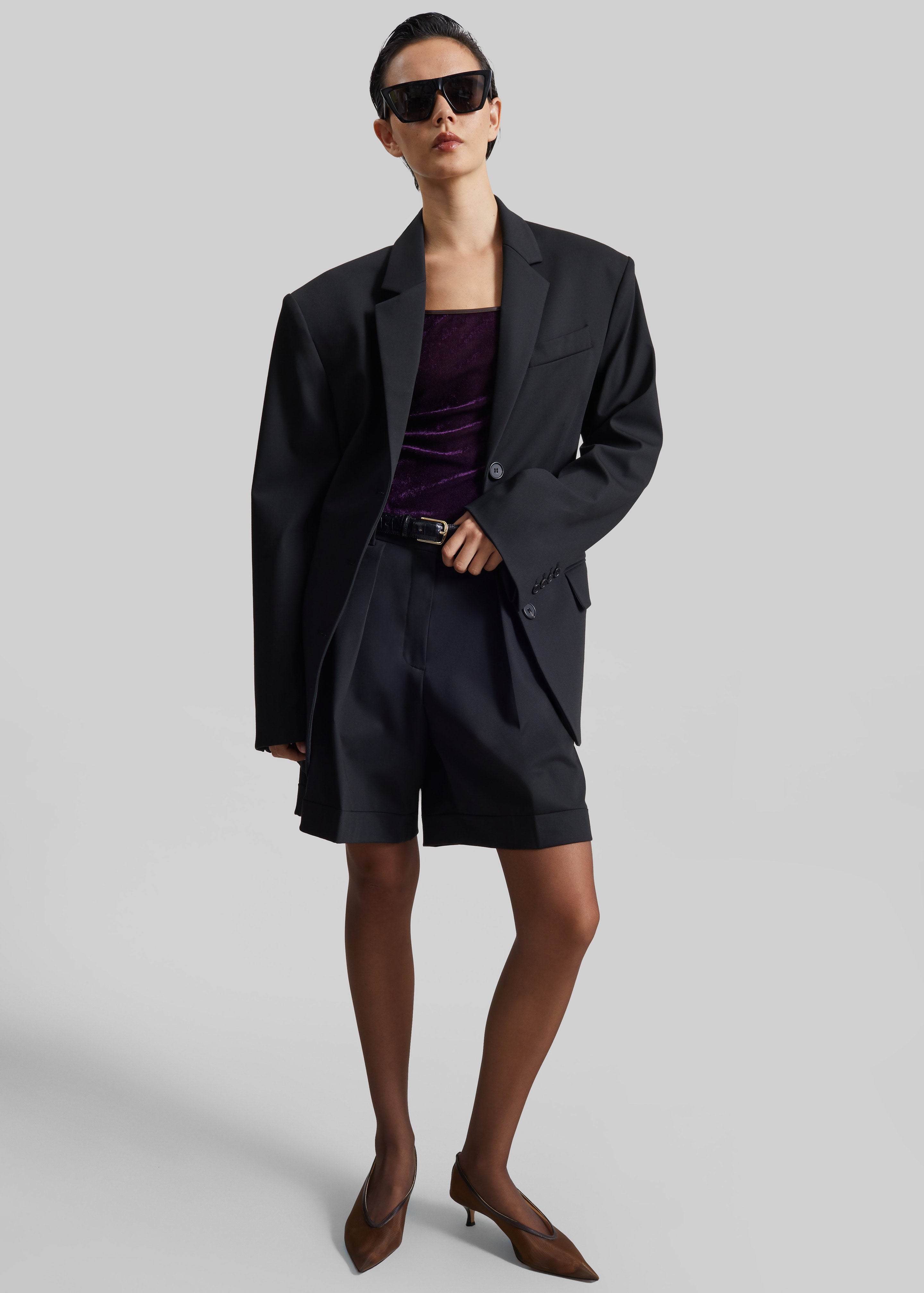 Mirbel Pleated Shorts - Black
