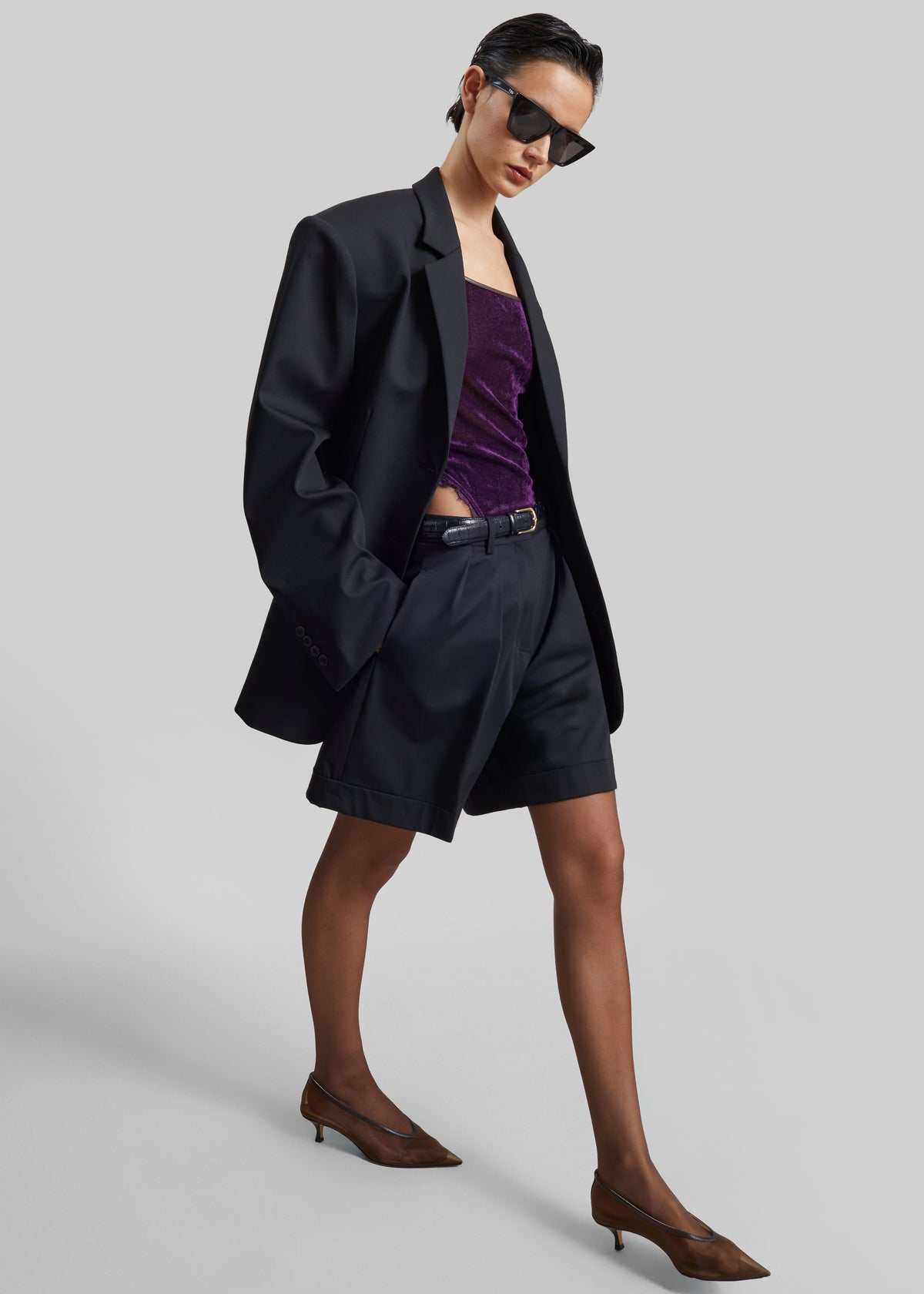 Mirbel Pleated Shorts - Black