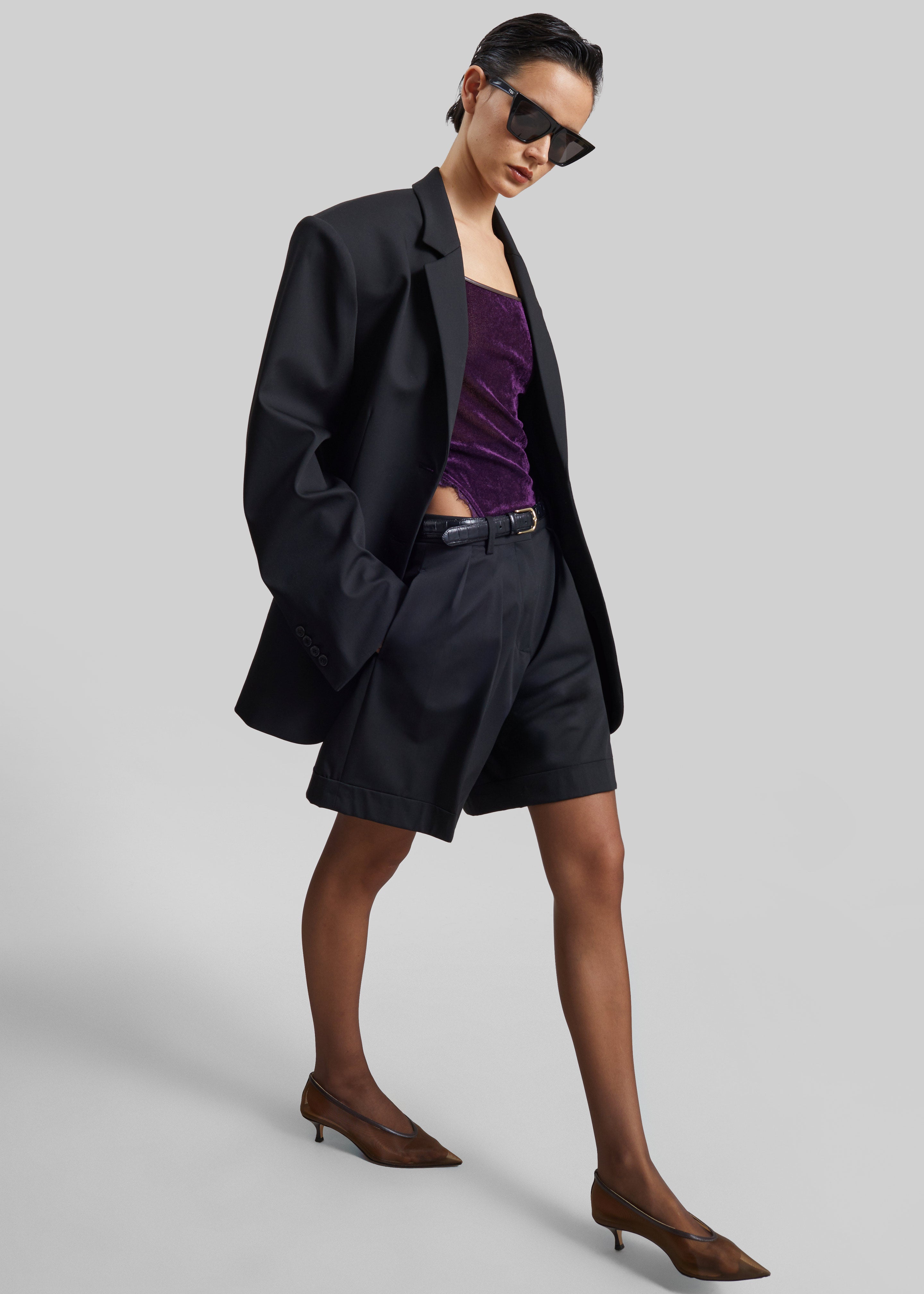 Mirbel Pleated Shorts - Black