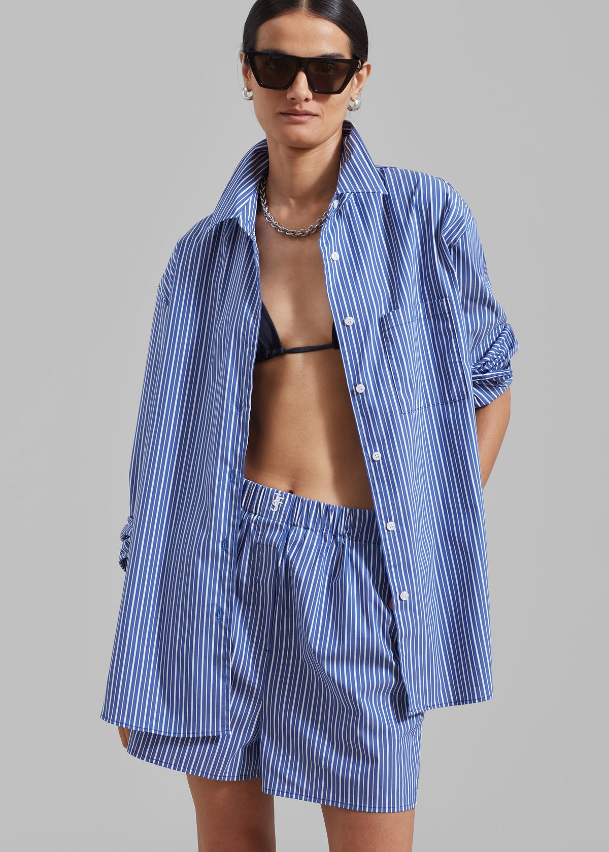 Mirca Boxer Shorts - Blue Multi Stripe - 1