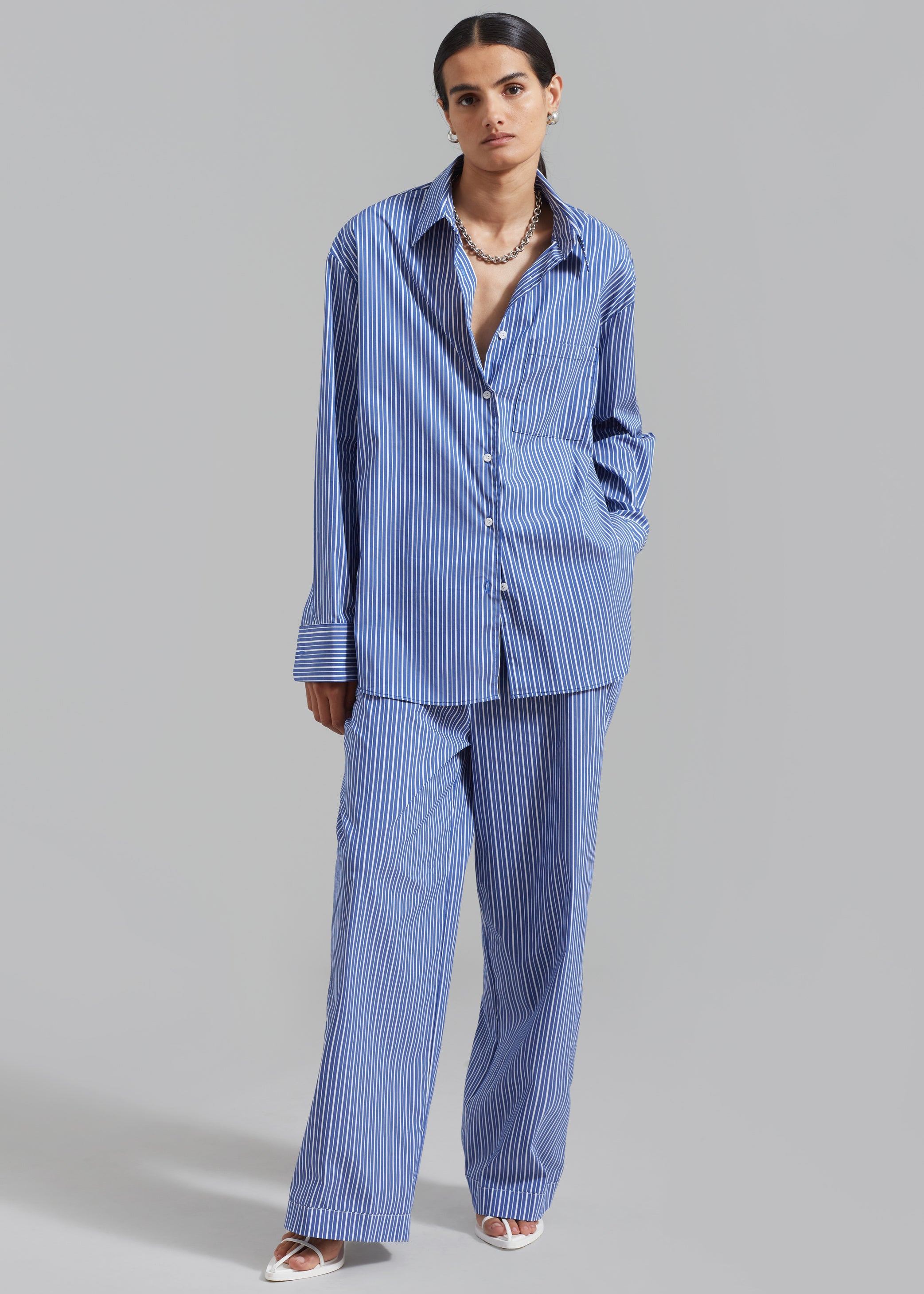 Shop the look image for Mirca Pocket Shirt - Blue Multi Stripe