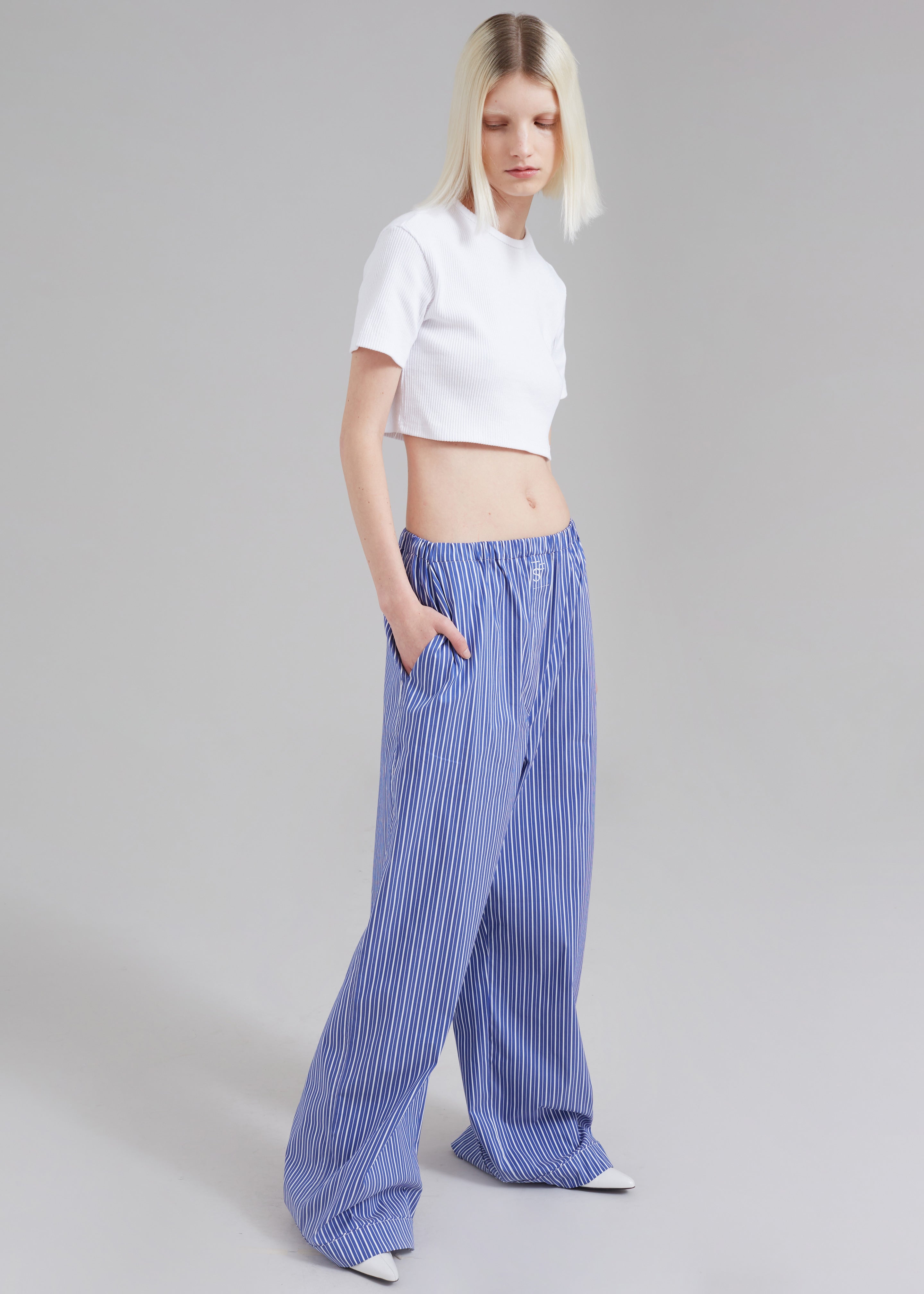 Mirca Elastic Pants - Blue Multi Stripe - 2