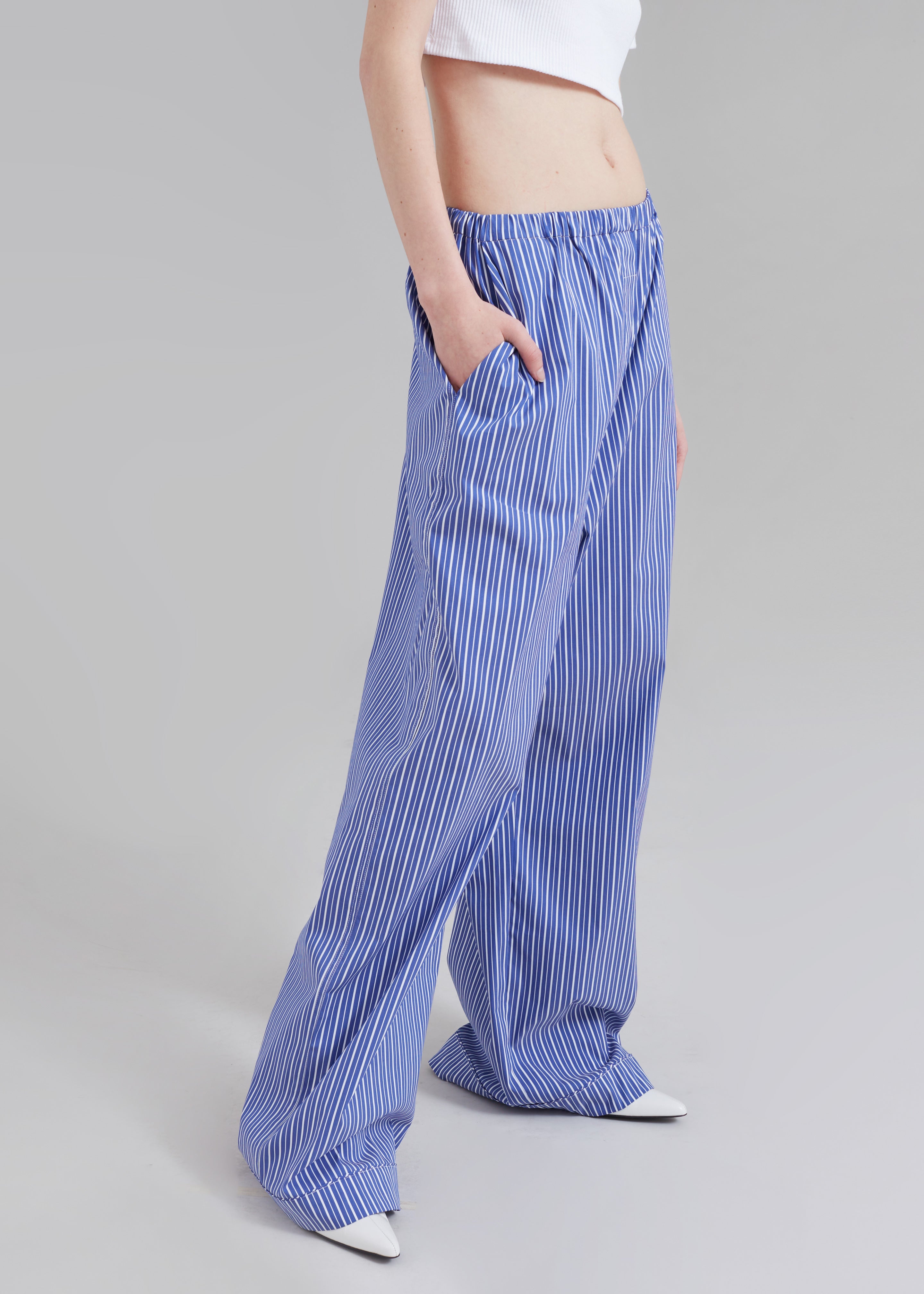 Mirca Elastic Pants - Blue Multi Stripe - 3