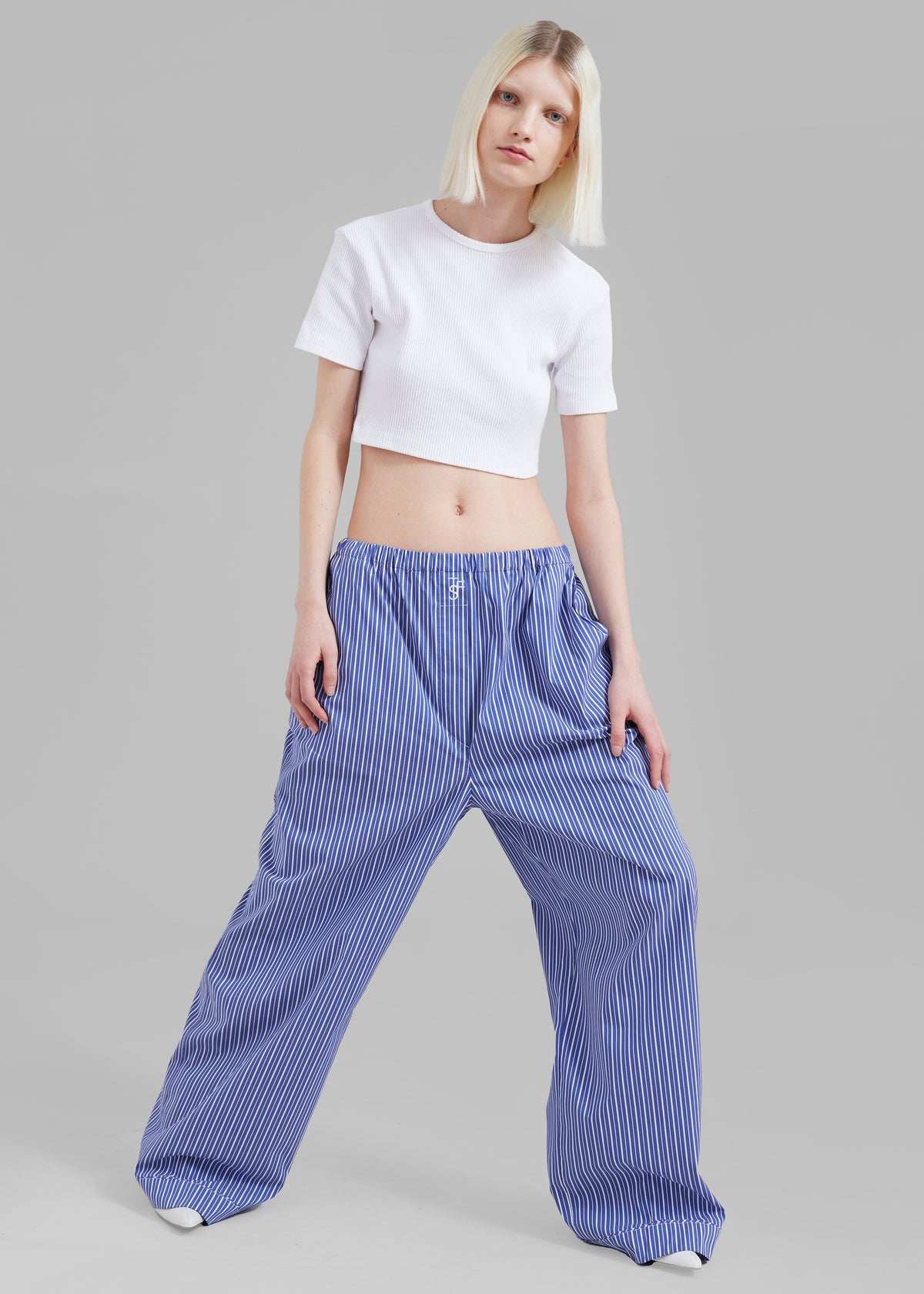 Mirca Elastic Pants - Blue Multi Stripe - 5