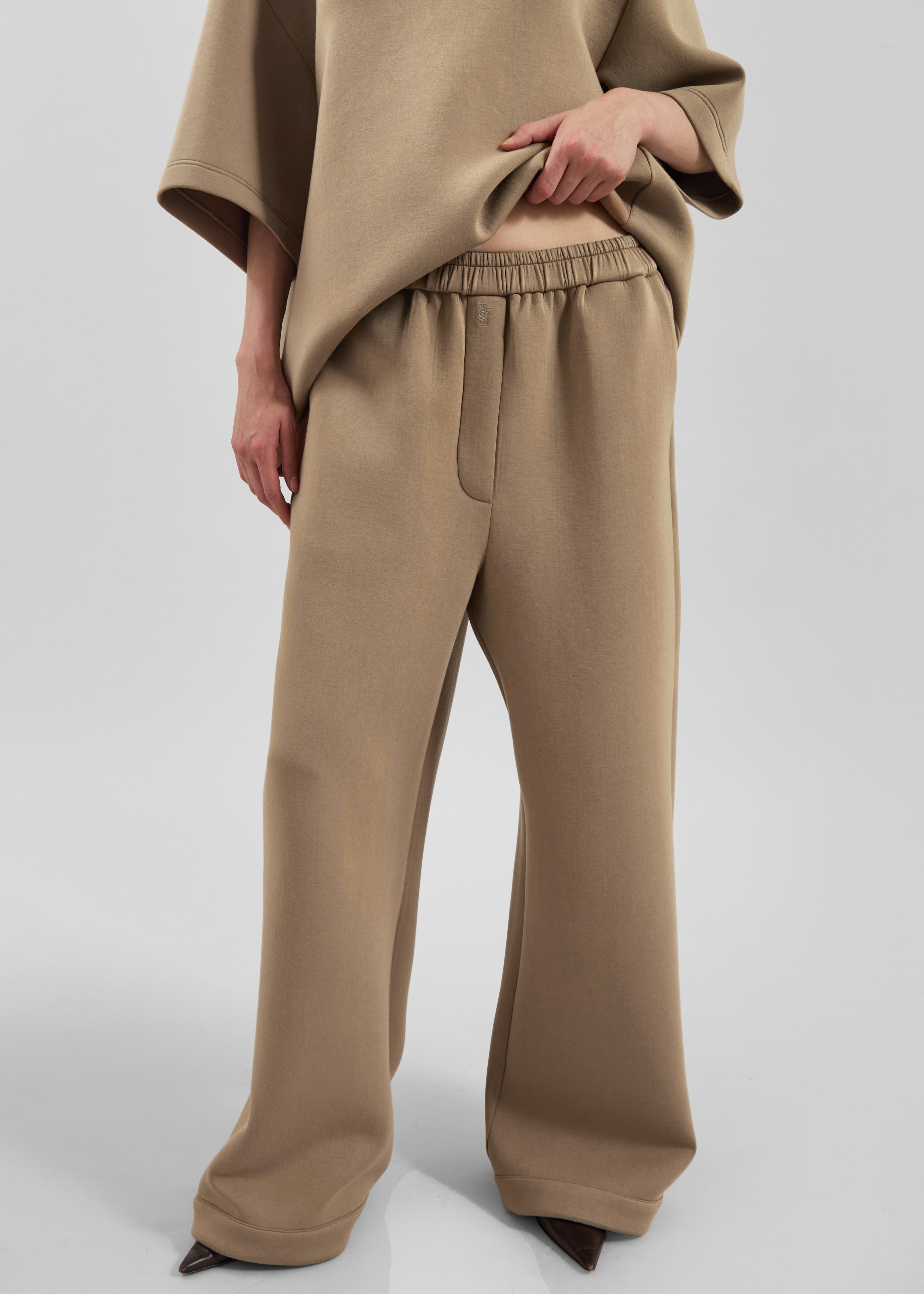 Mirca Neoprene Elastic Pants - Camel – The Frankie Shop