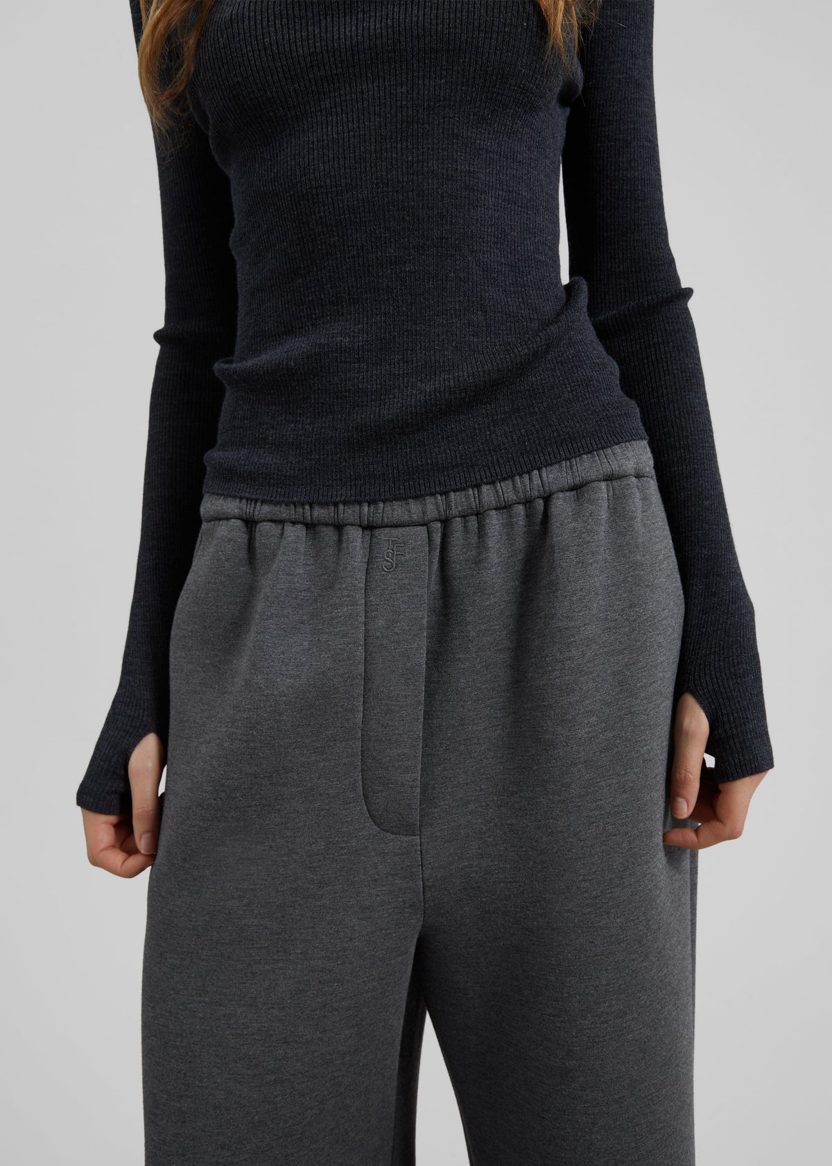 Mirca Neoprene Elastic Pants - Dark Grey - 6