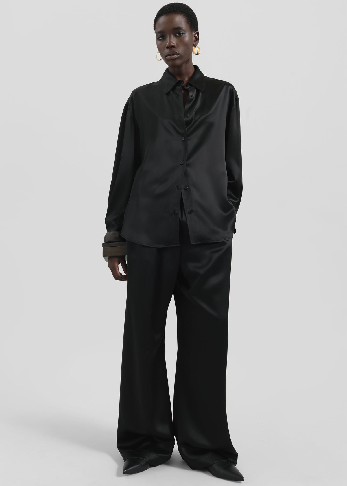 Mirca Satin Elastic Pants - Black The Frankie Shop Mirca Satin Elastic Pants - Black The Frankie Shop