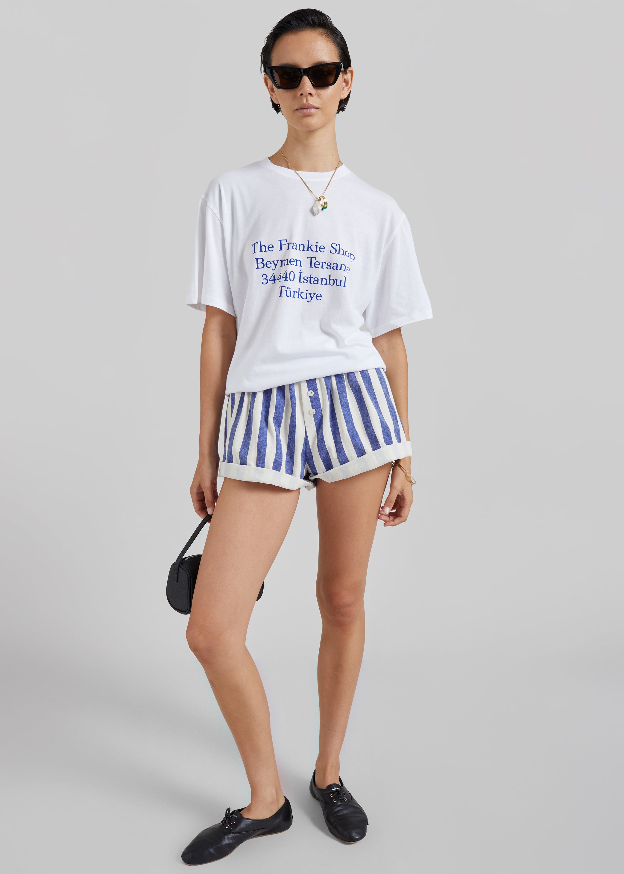 Shop the look image for Mireval Cotton Boxer Shorts - Blue/White Stripe