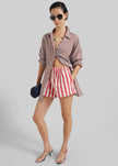 Mireval Cotton Boxer Shorts - Red/White Stripe