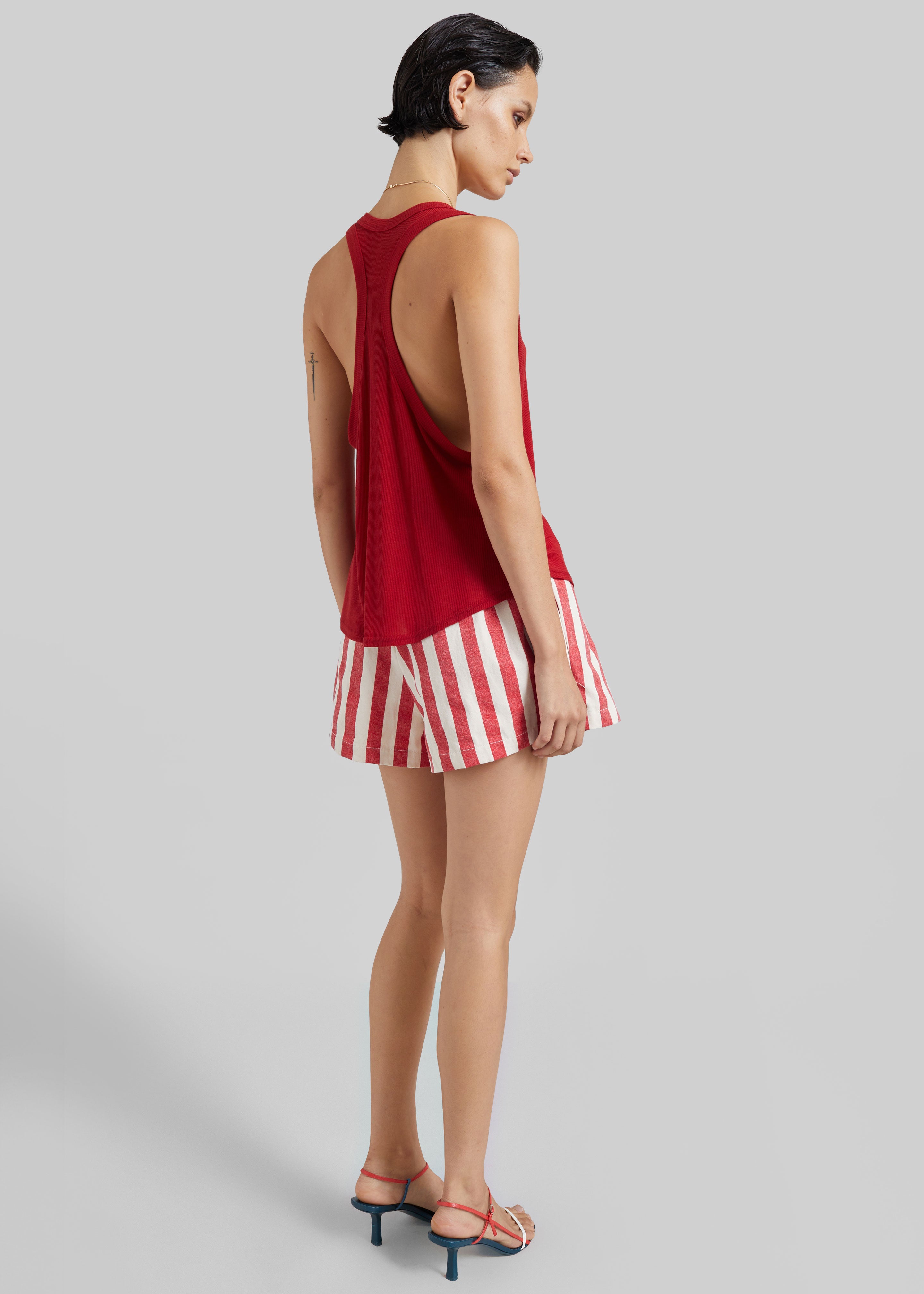 Mireval Cotton Boxer Shorts - Red/White Stripe - 8