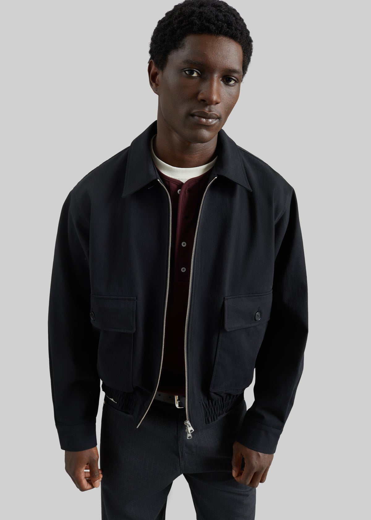 Mitchell Cotton Twill Jacket - Black - 1