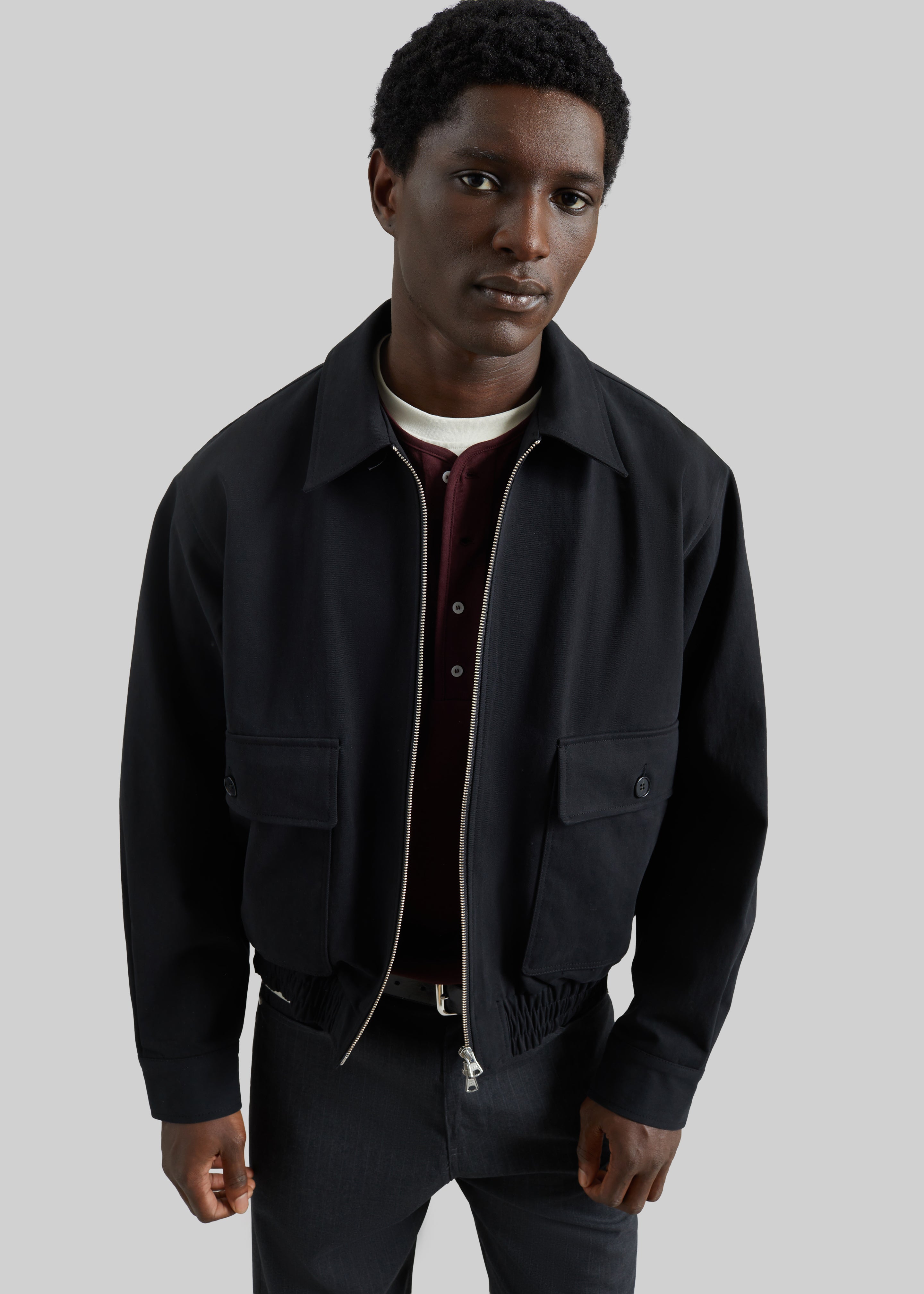Mitchell Cotton Twill Jacket - Black - 1