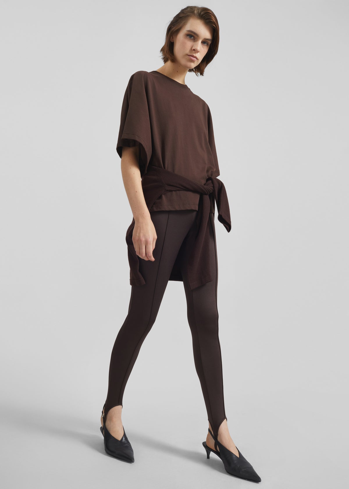 Modave Dolman Sleeve Tee - Brown - 2