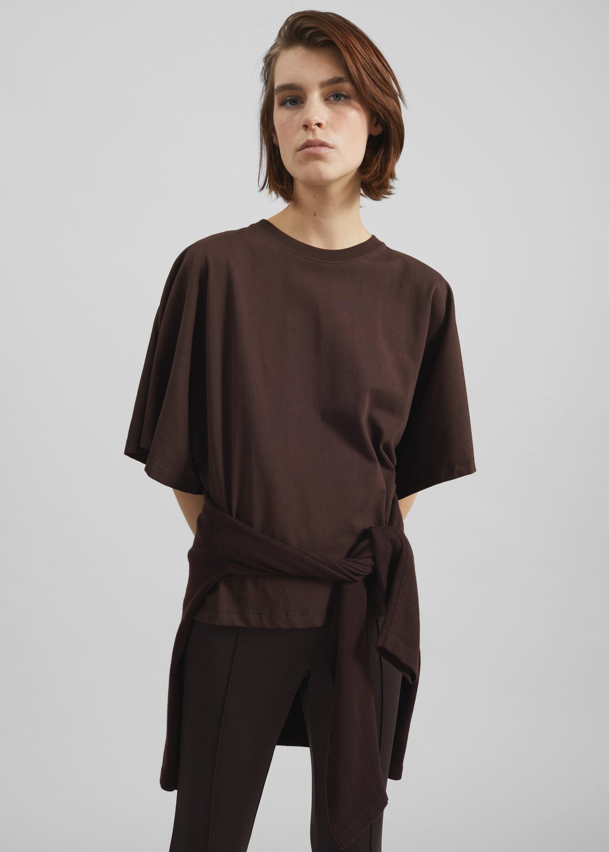 Modave Dolman Sleeve Tee - Brown - 1